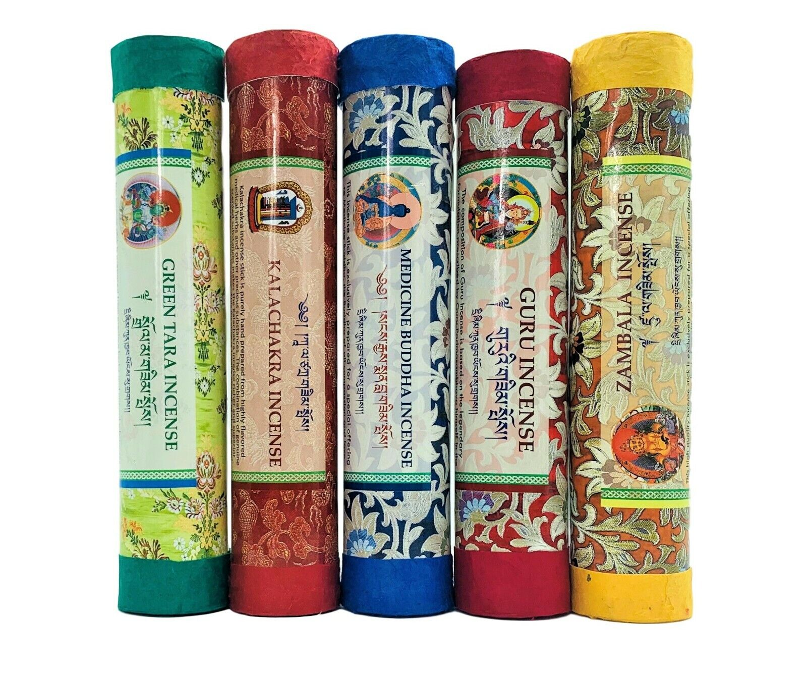 Tibetan Incense Set of 5 Popular All Natural Tibetan Healing Meditation Incense.