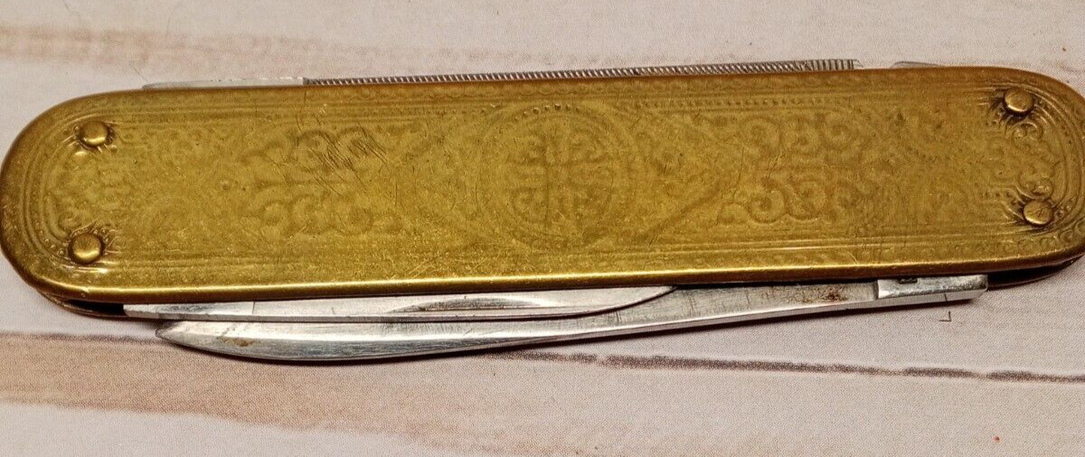 VTG gold & silver tone signed Rostfrei pocketknife 2.25\