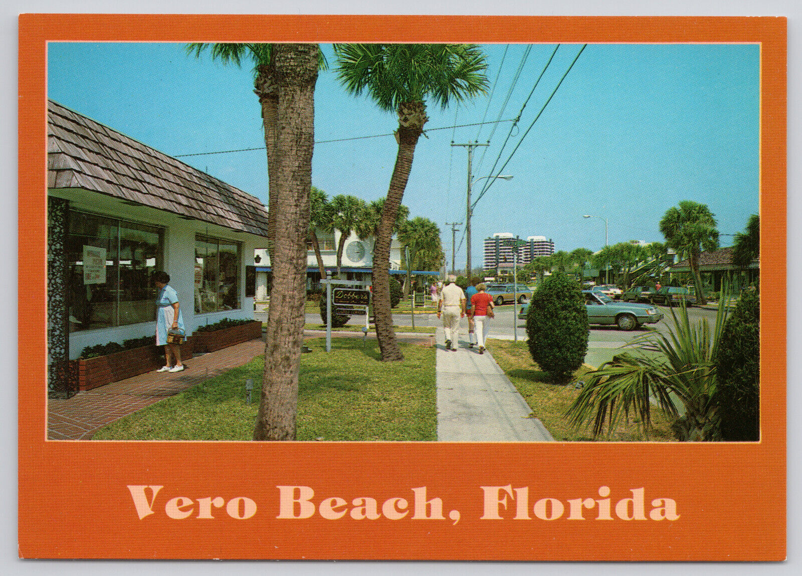 Postcard Vero Beach Florida Seniors Shopping Resort Strip Mall 1980s