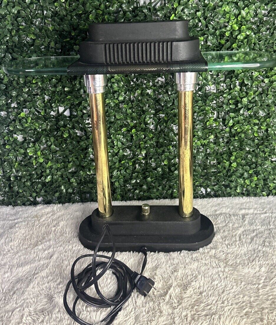 VINTAGE PORTABLE BANKERS  LAMP WITH HALOGEN LIGHTING Needs Bulb