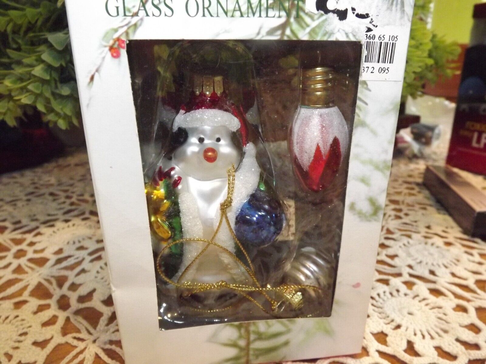 BLOWN GLASS PENGUIN Christmas Ornament