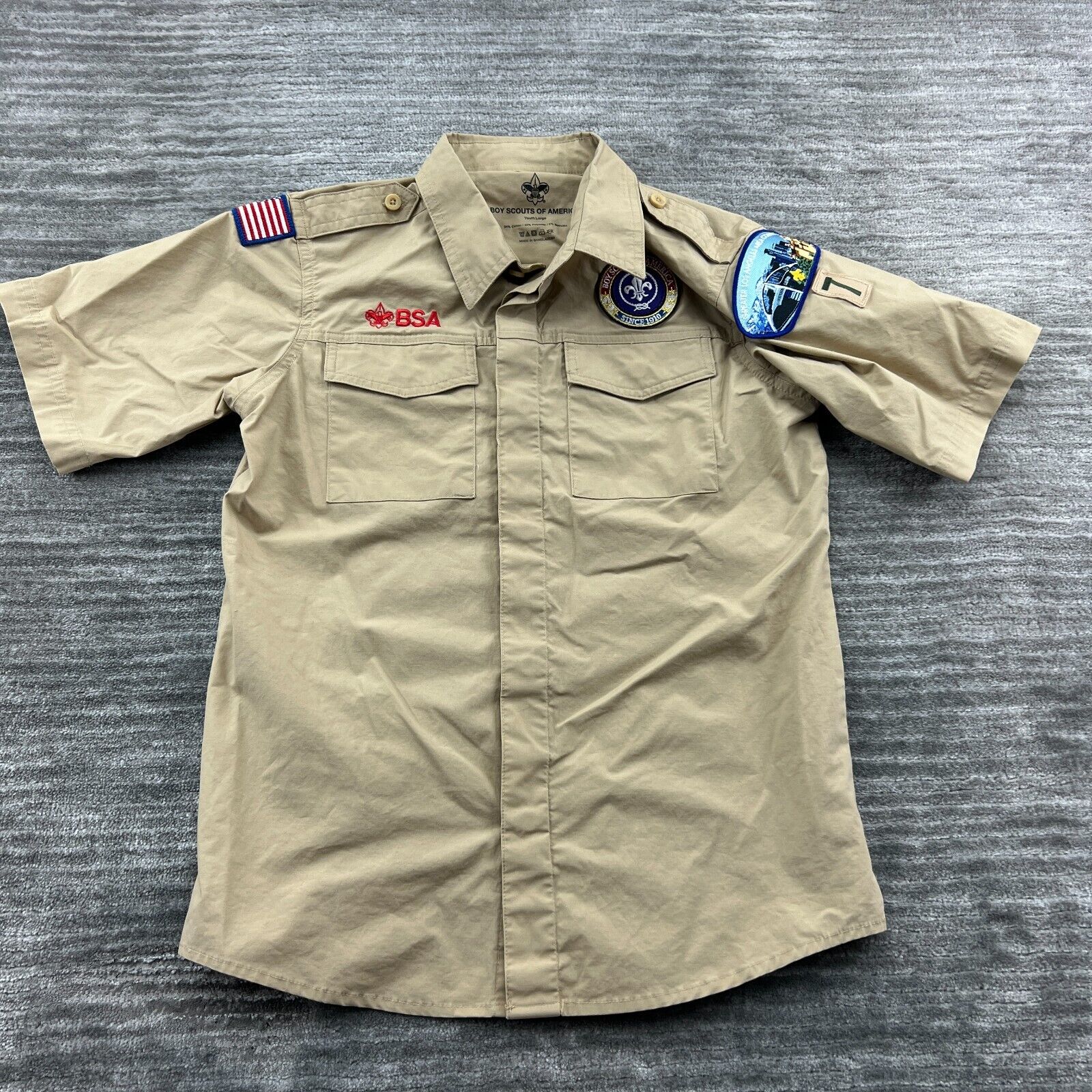 Boy Scouts of America Shirt Size L Youth Uniform BSA Greater Los Angeles Council