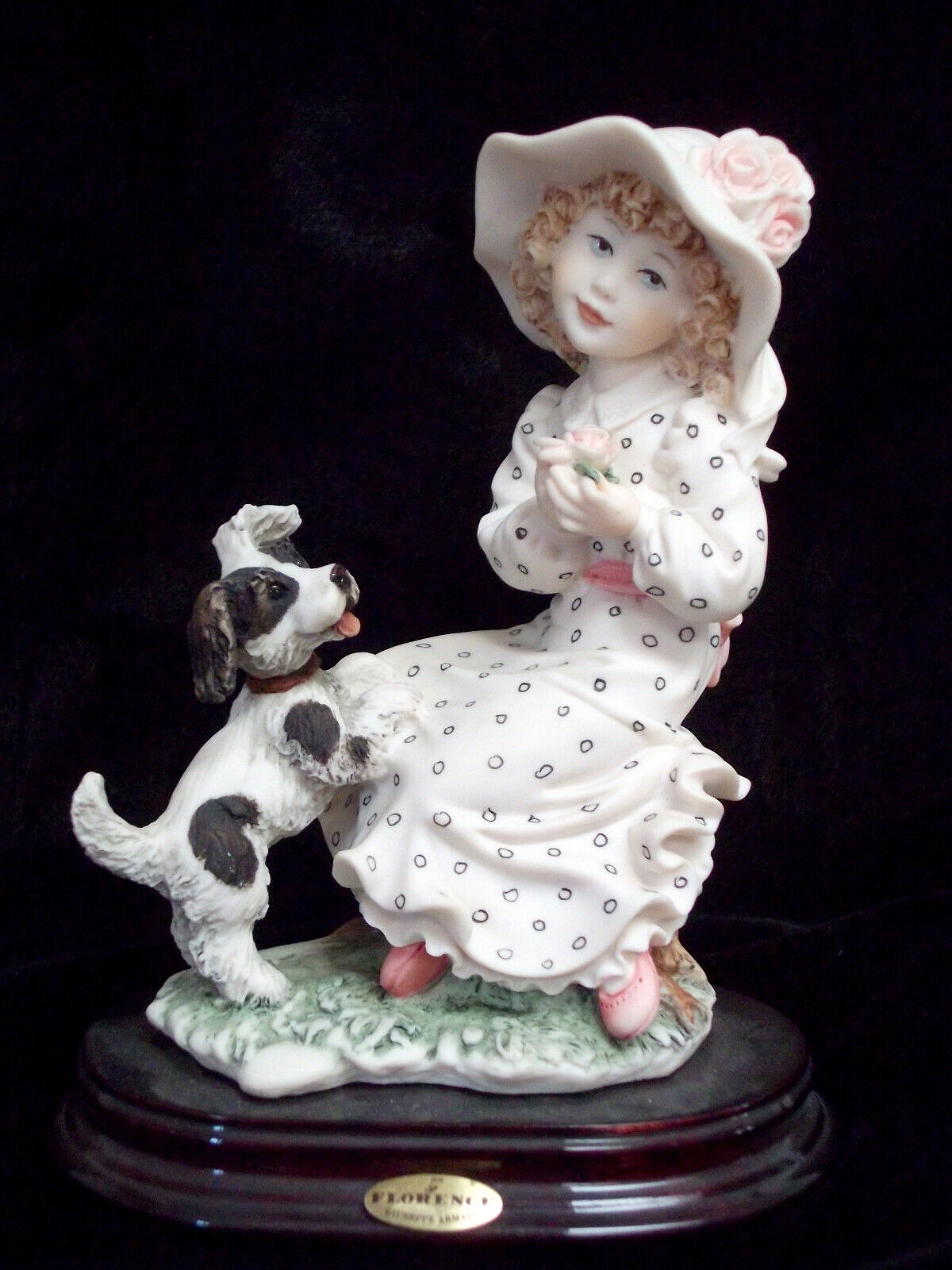 1996 Giuseppe Armani 'Cherie' 0242C Girl with Dog Sculpture - Rare