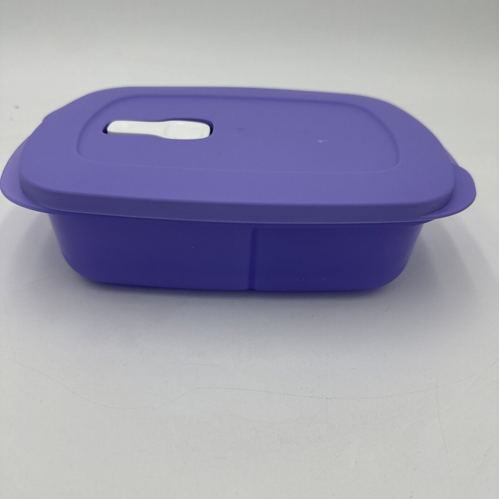 Tupperware Crystalwave Microwave Rectangular Divided Dish Container Purple Lilac
