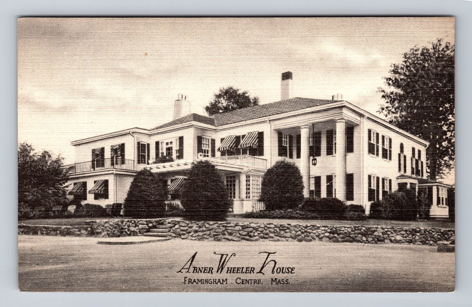 Framingham Centre MA- Massachusetts, Abner Wheeler House, Vintage Postcard