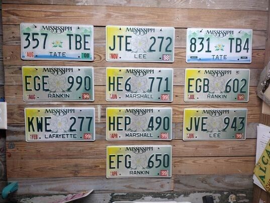 Mississippi Exp 2008 Lot of 10 Small Magnolia License Plates Tags ~ 357 TBE