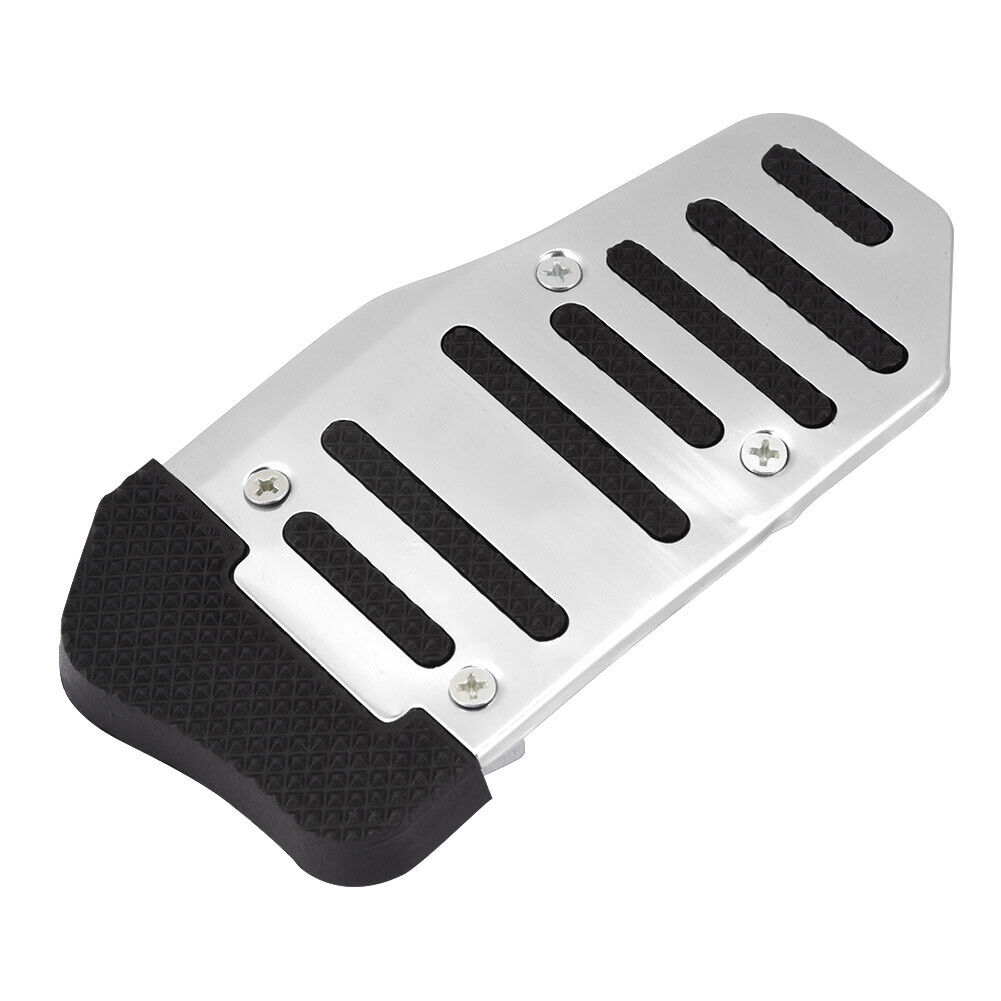 Silver Alloy Nonslip Accelerator Pad Cover Brake Pedal Cover for Automatic Veh⁺