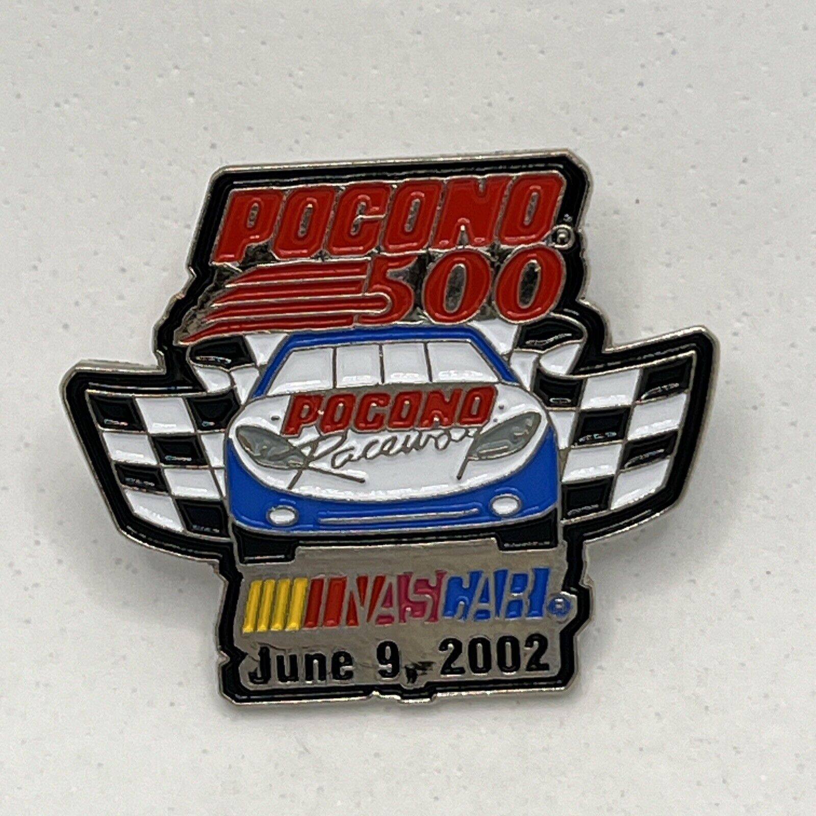 2002 Pocono 500 Long Pond Pennsylvania Raceway NASCAR Race Racing Lapel Hat Pin