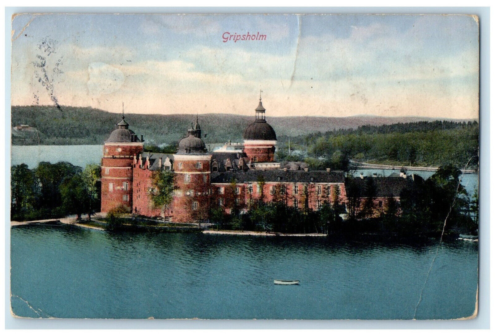1912 View of Gripsholm Castle in Mariefred Sweden Antique Posted Postcard