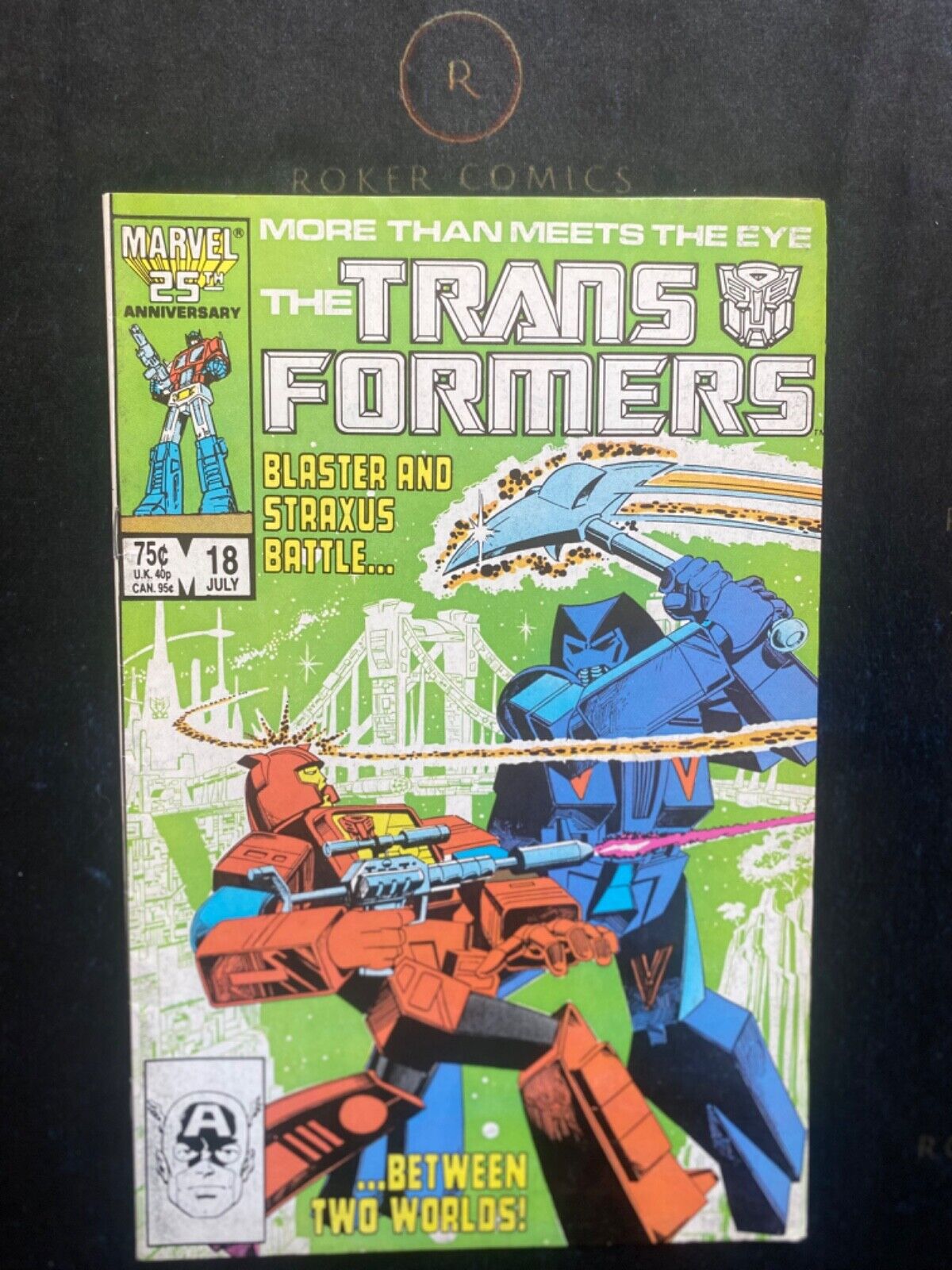 Transformers #18 1st app Spanner & Space Bridge Marvel 1986 comic