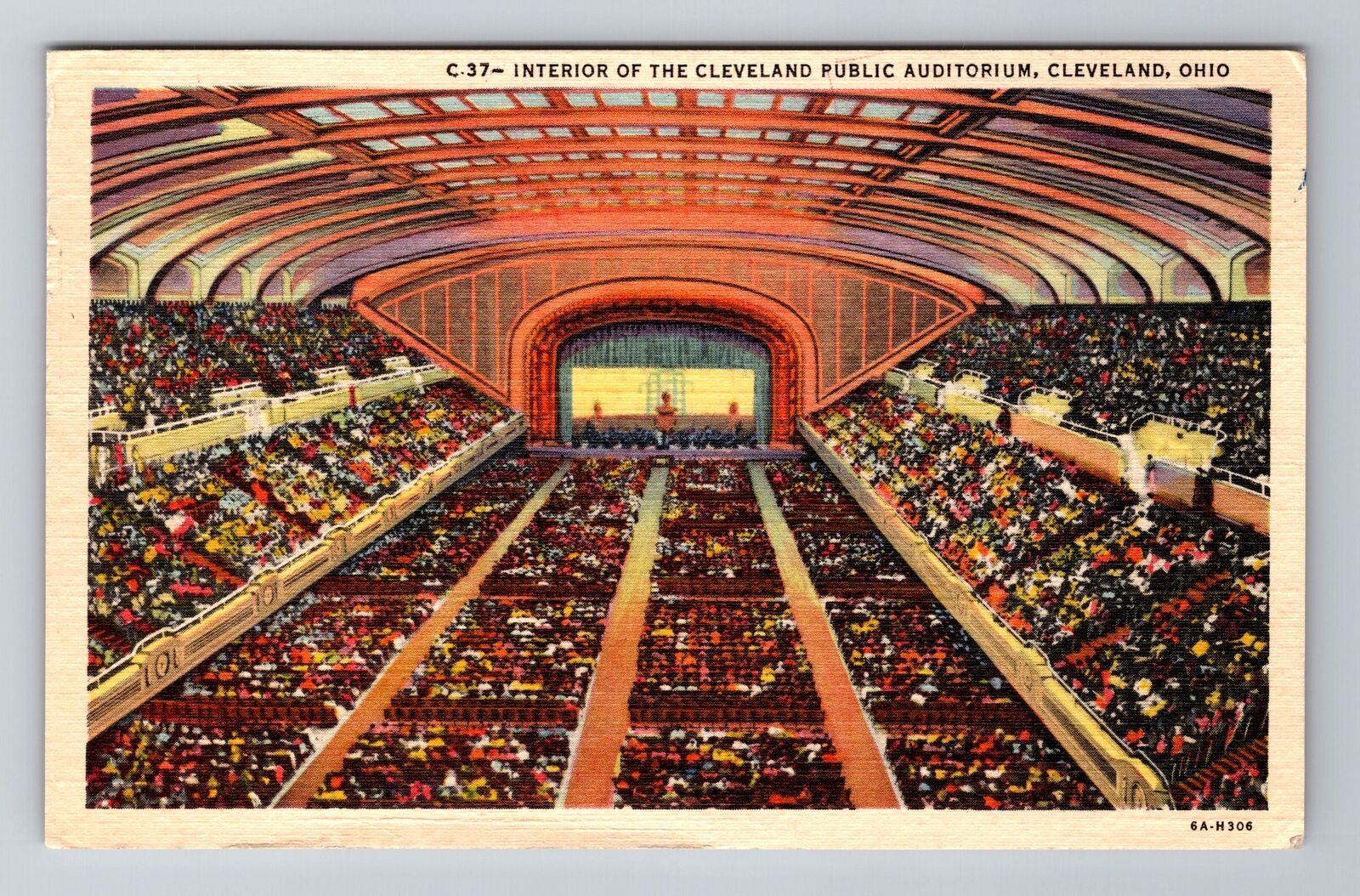 Cleveland OH-Ohio, Interior of Cleveland Public Auditorium, Vintage Postcard