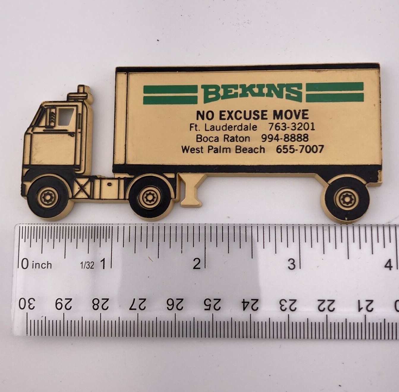 Bekins No Excuse Move Florida Ad Refrigerator Truck Magnet 3.875\