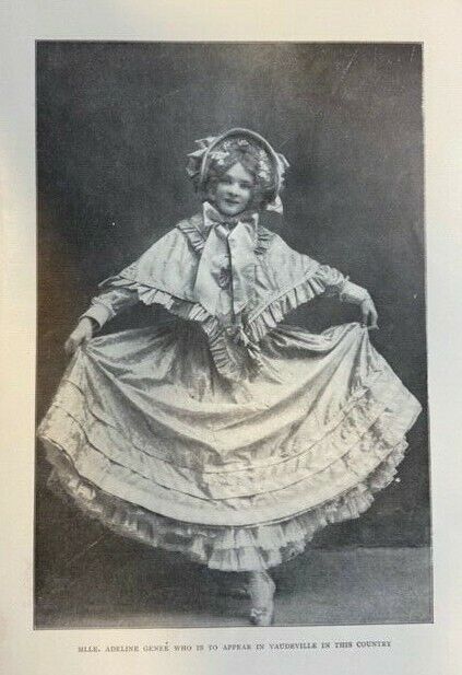 1907 Vintage Magazine Illustration Actress Adeline Genee