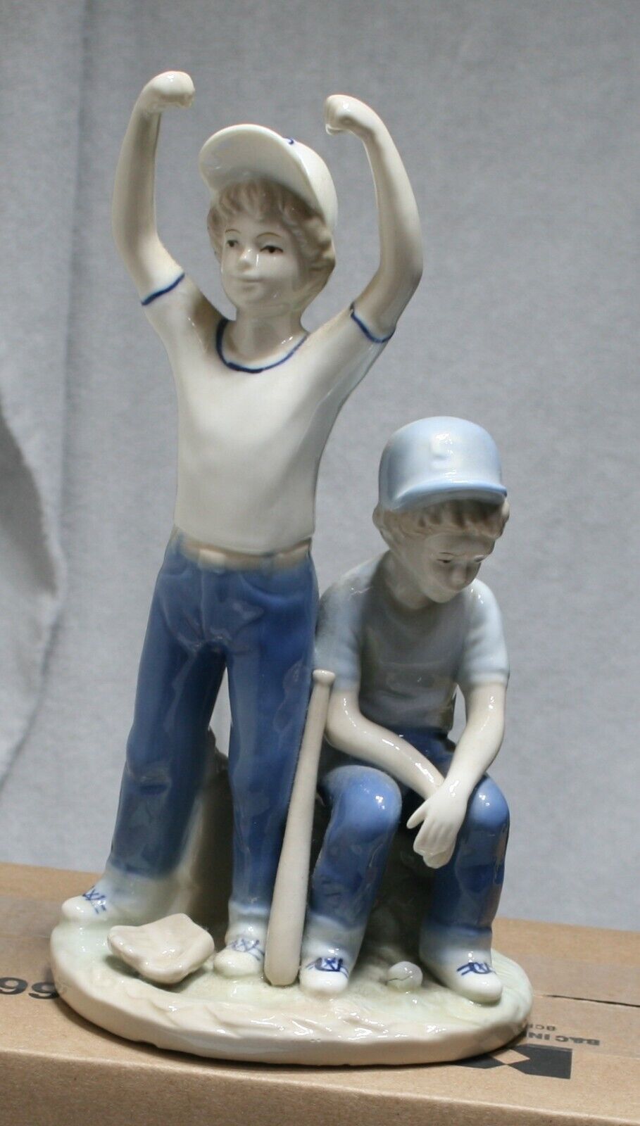 1989 Paul Sebastian Figurine HOME RUN Happy Sad Boys Baseball 9