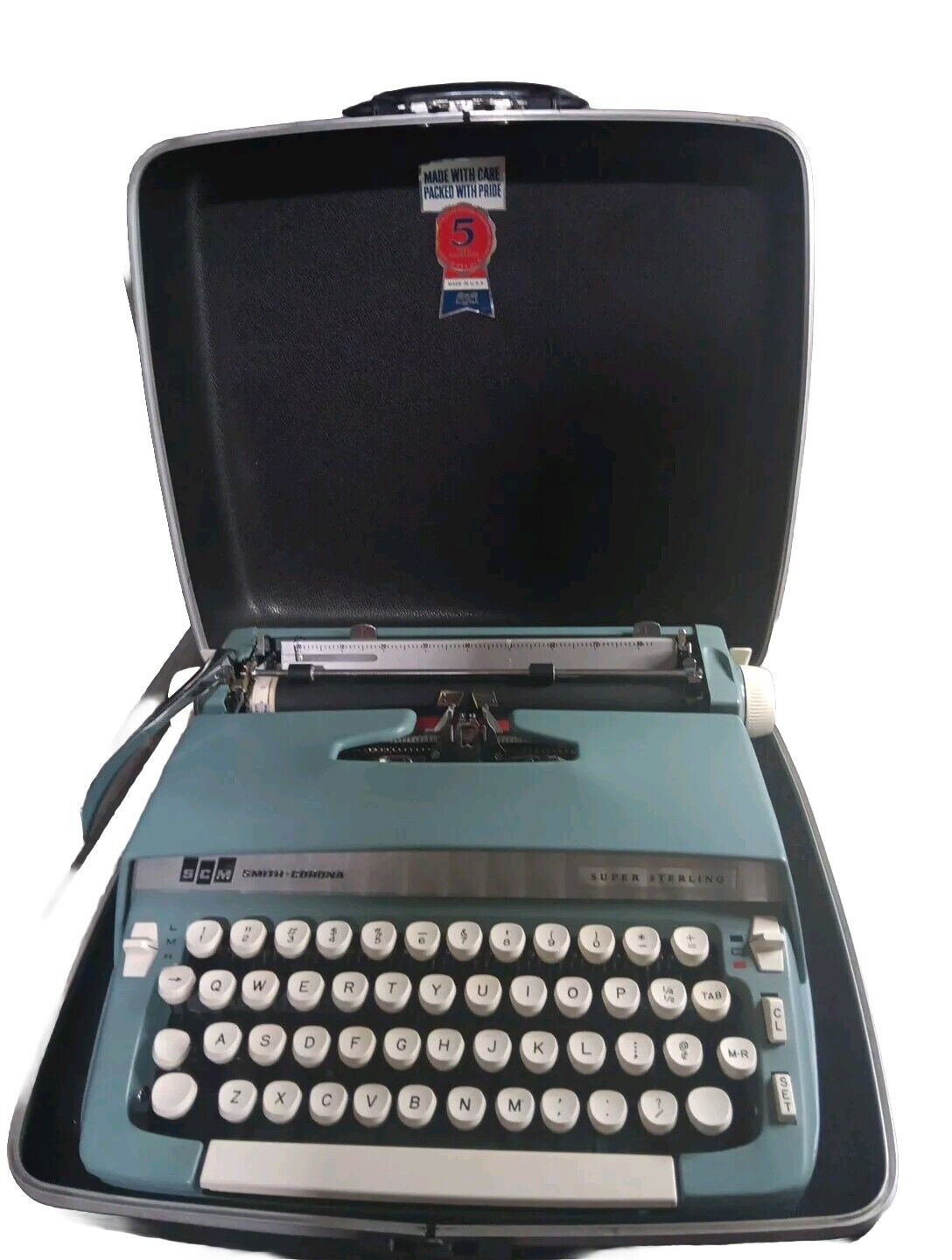 💥1968 Smith Corona 6SS Super Sterling Portable Typewriter w/ Case VTG EUC