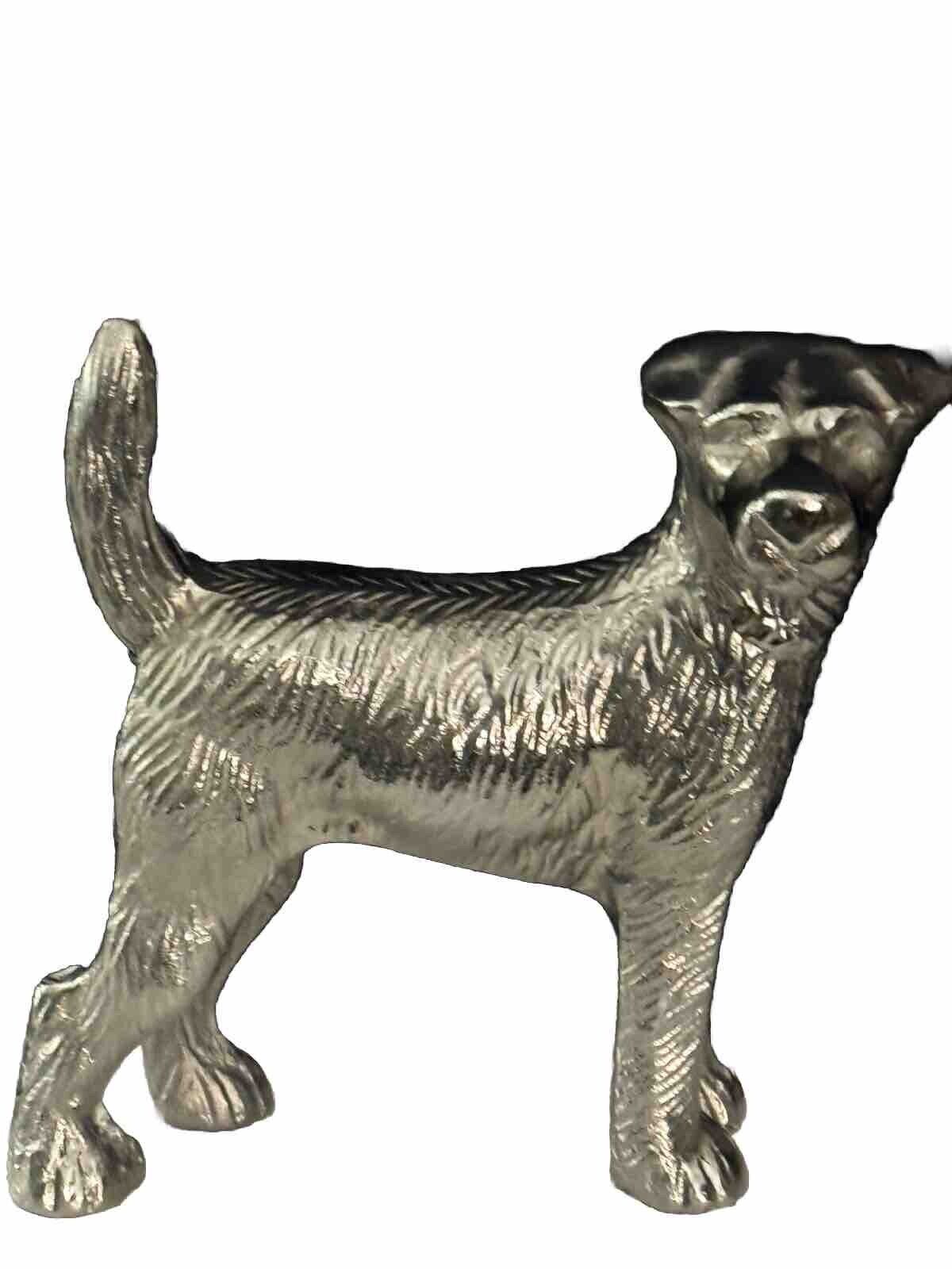 Vintage Regency international nickel plated Large Solid dog  Lab figurine