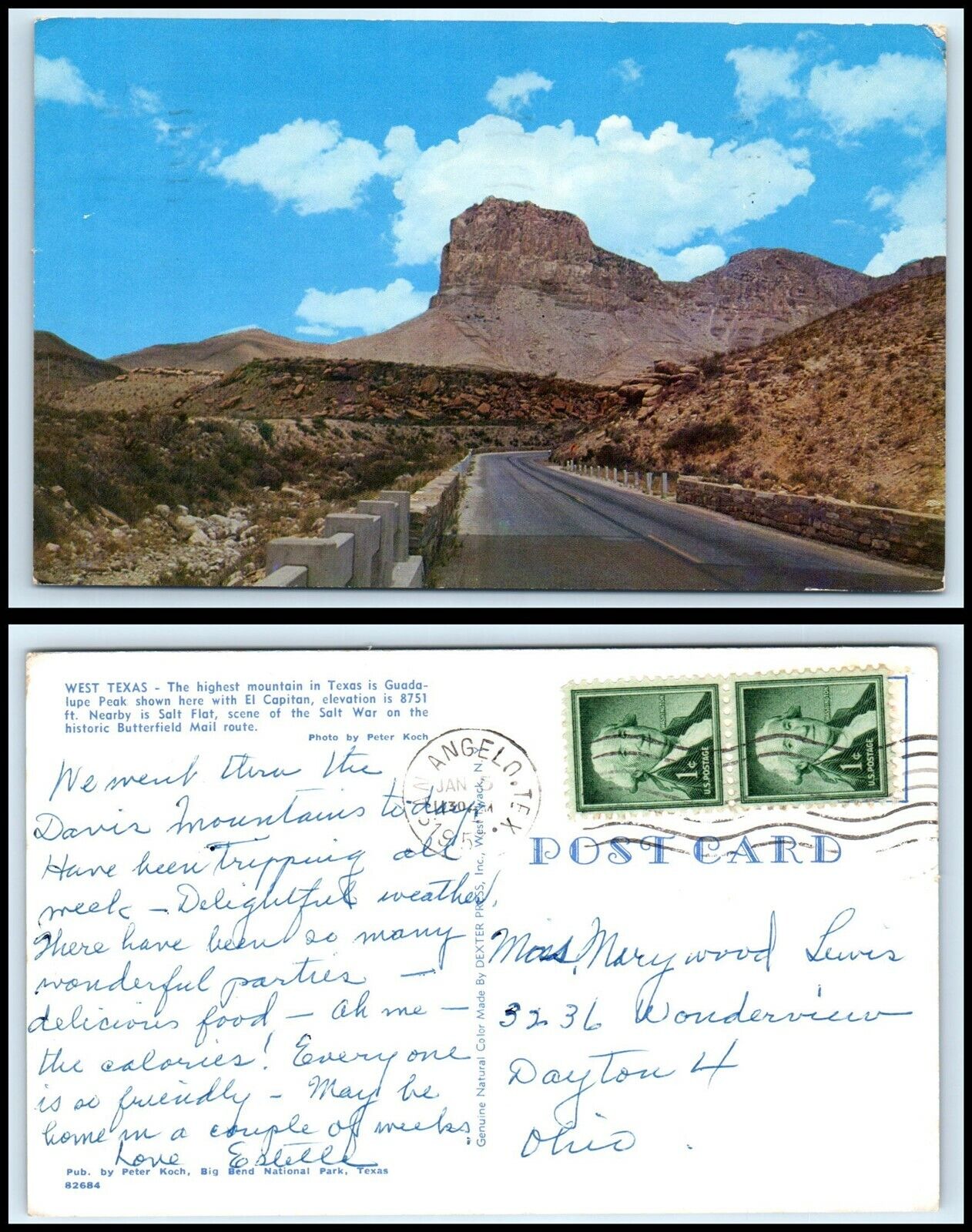 TEXAS Postcard - West Texas, Guadalupe Peak R13