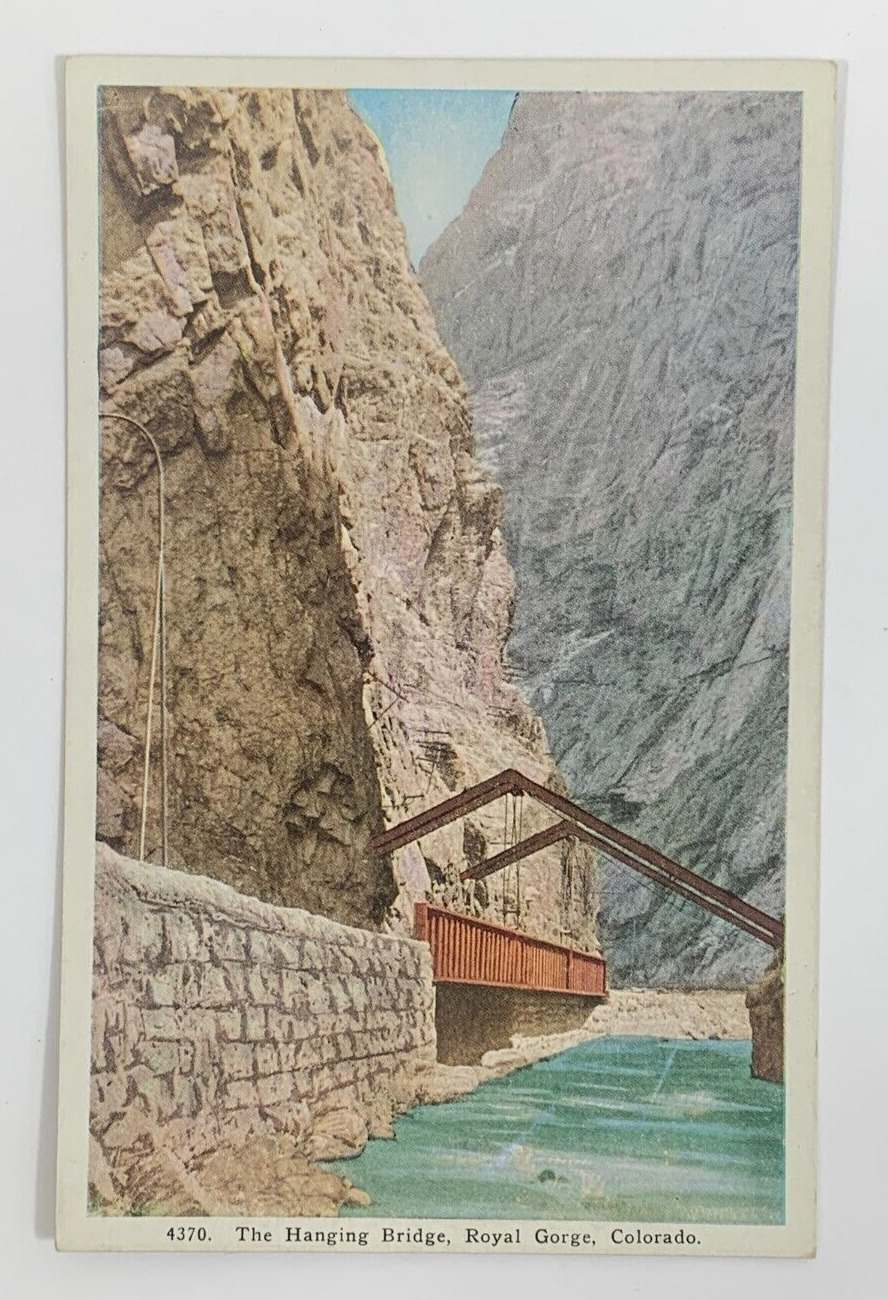 The Hanging Bridge Royal Gorge Colorado Postcard Unposted Vintage