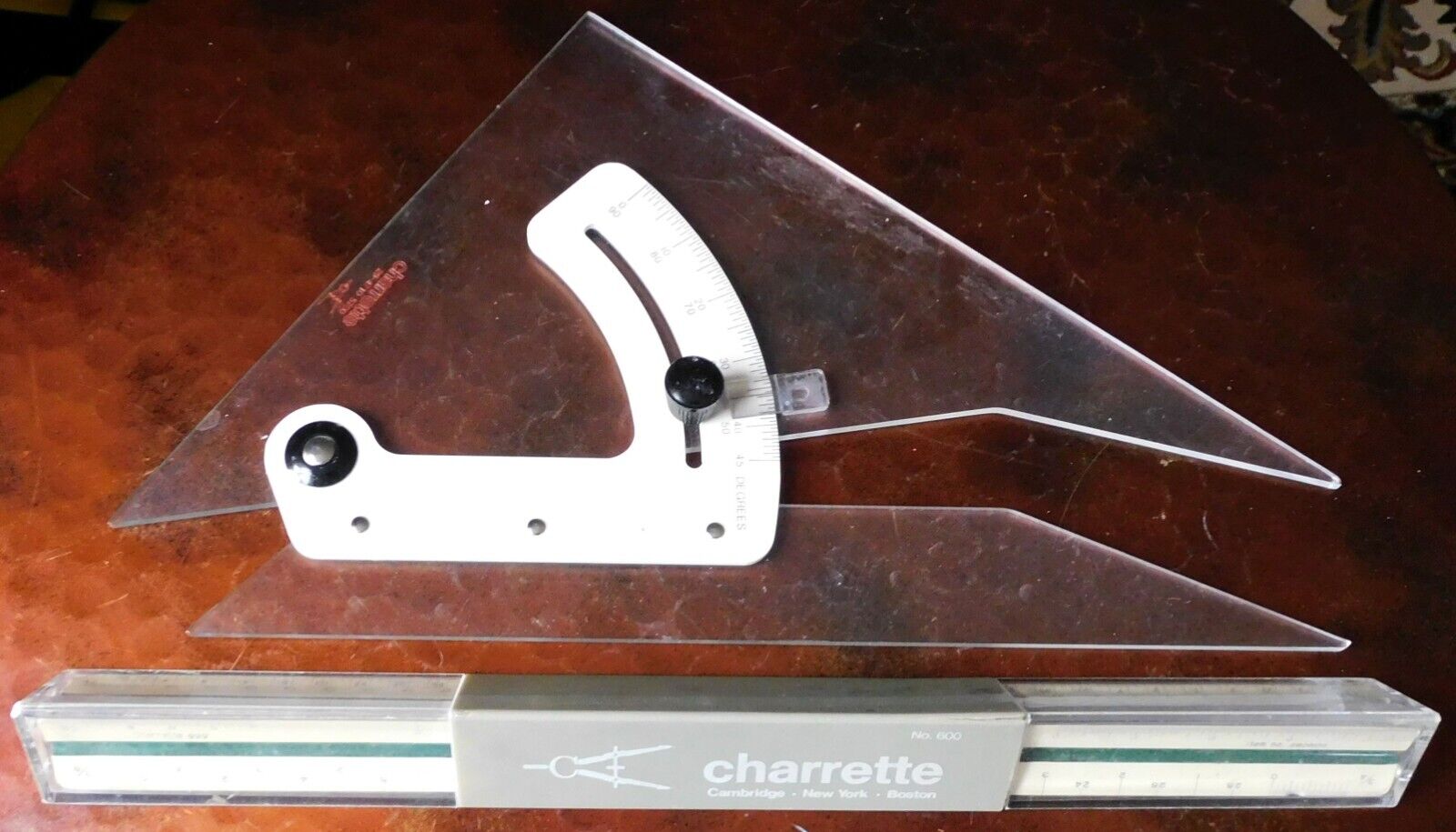 Charrette Triangular Architectural Ruler No 600 + Angle Finder Protractor 5700