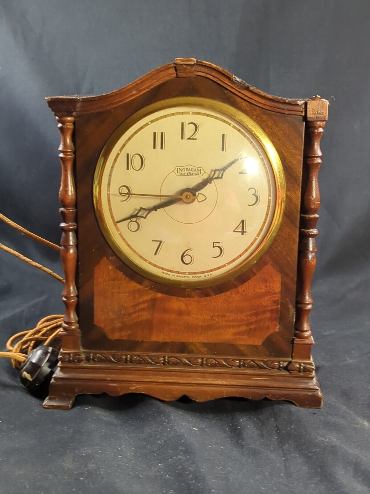 Vintage Ingraham clock self-starting Synchronous SC322 Early 1900\'s Needs Work