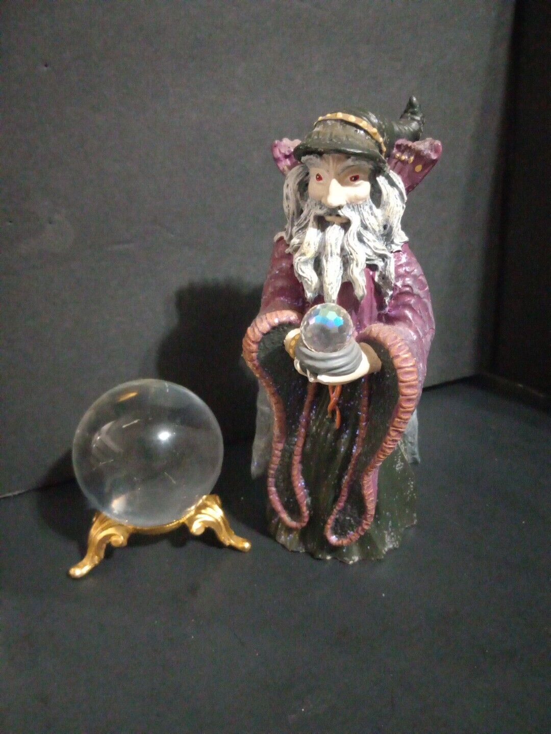 Vintage Spoontiques Wizard And Crystal Ball With Stand
