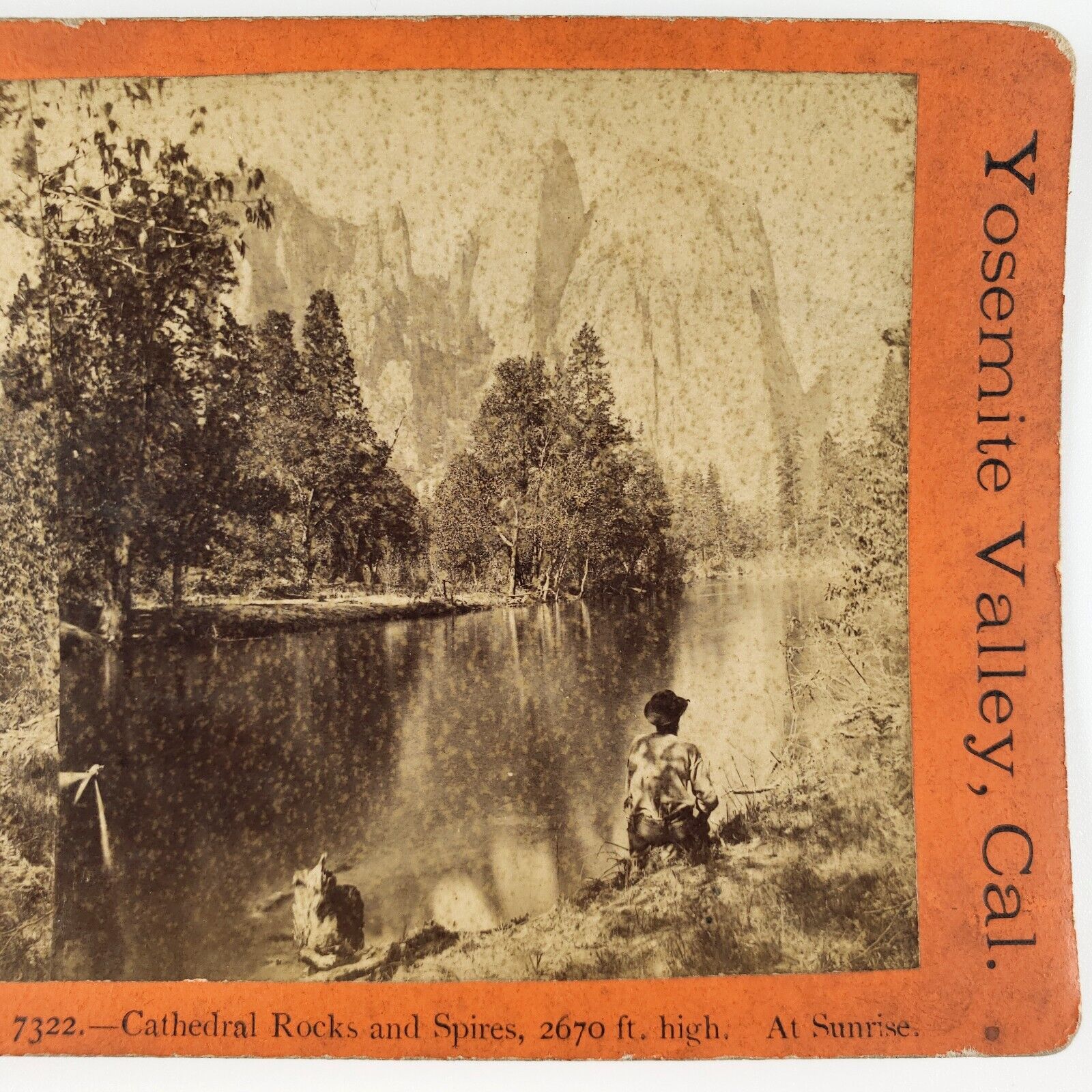 Cathedral Rocks & Spires Stereoview c1870 Yosemite Valley Park California B1926