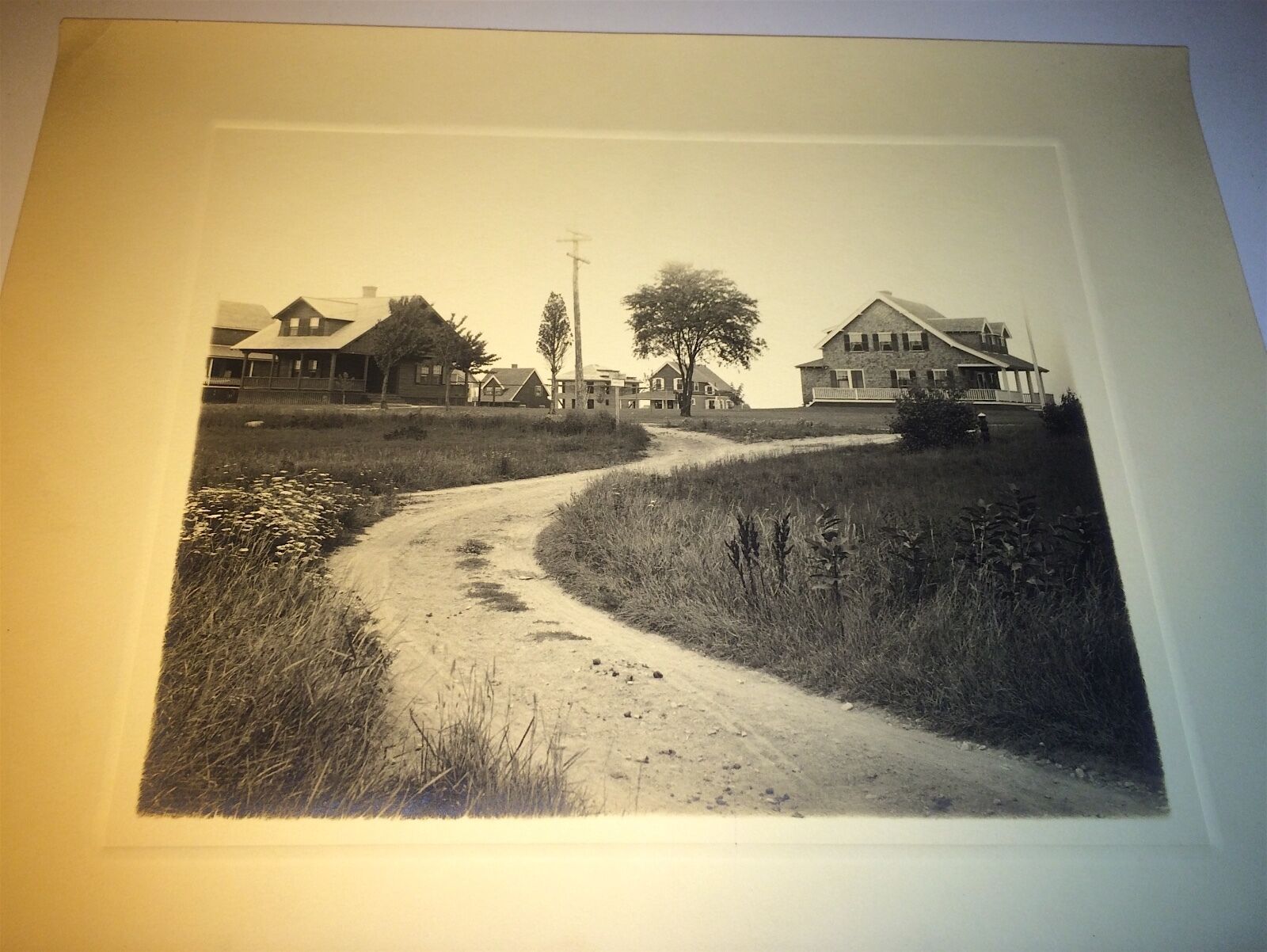 Rare Antique Wealthy American Beach Houses, Sandy Road Long Island? Old Photo
