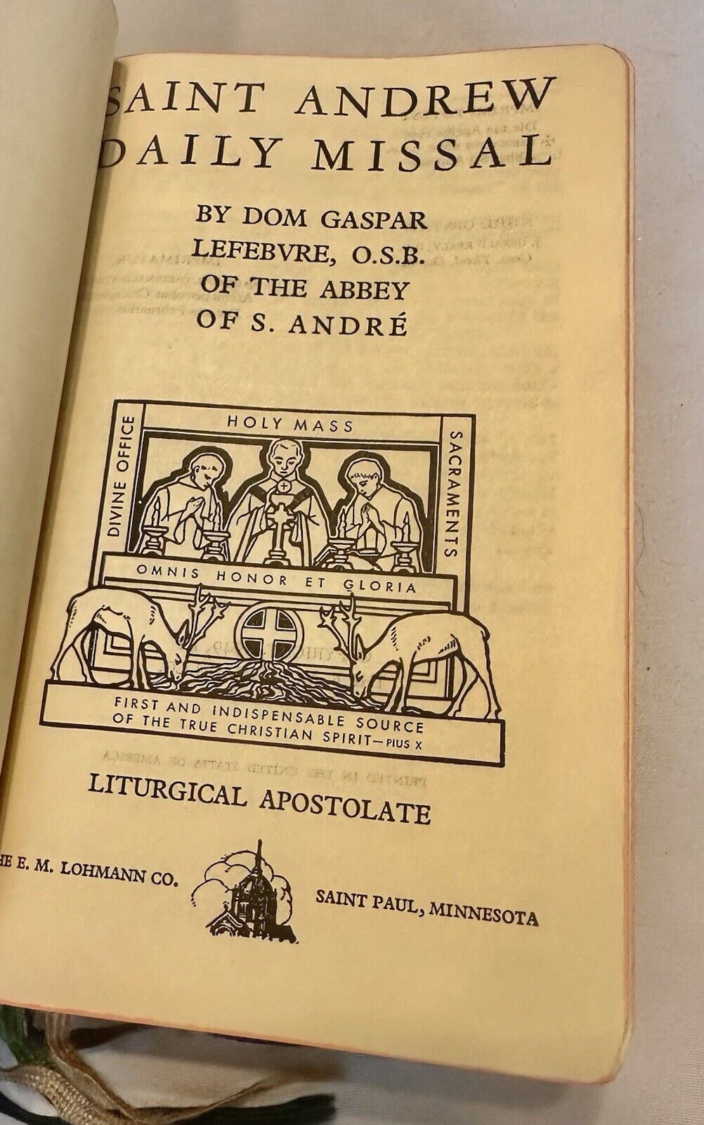 Vintage 1949 Saint St Andrew Daily Missal Prayer Book Dom Gaspar Church Jesus