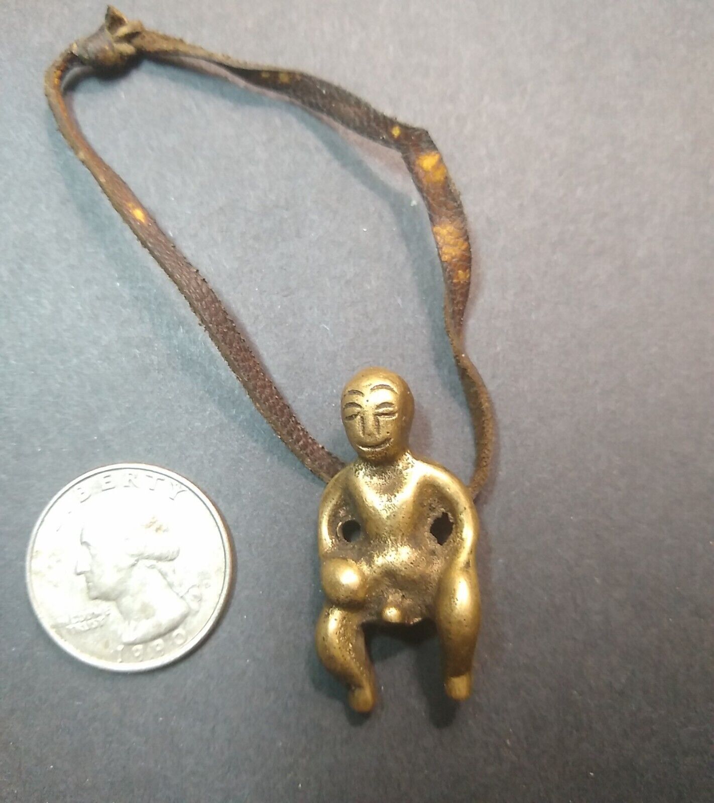 Buddhist Brass Pendant happy man penis Charm Necklace keychain Gag Gift Funny