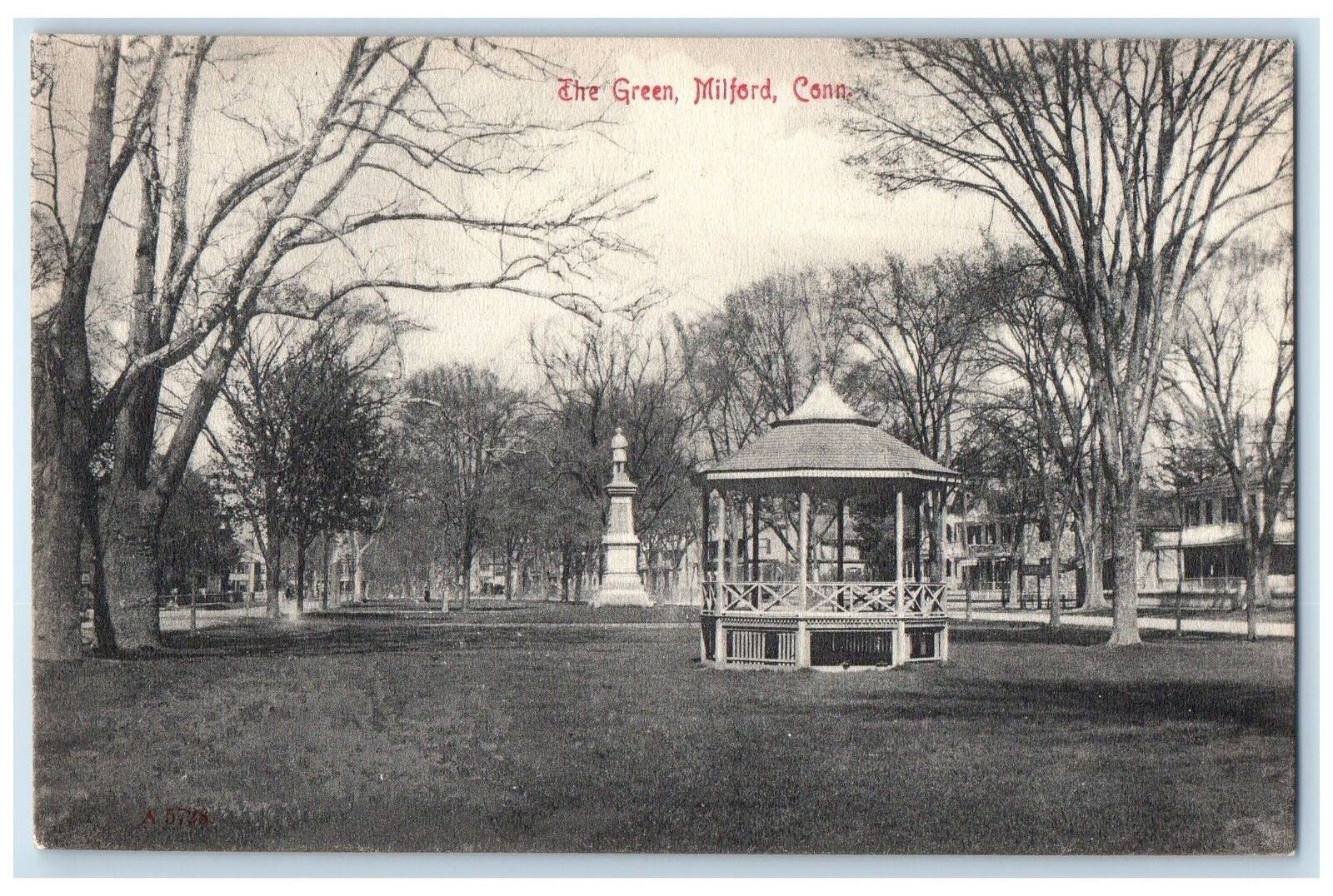 c1910's The Green Park Shades Monument Grounds Milford Connecticut CT Postcard