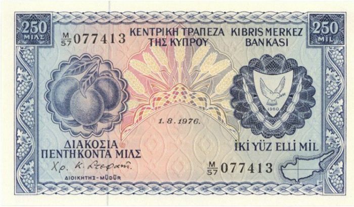 Cyprus - 250 Mils - P-41c - 1979 dated Foreign Paper Money - Paper Money - Forei