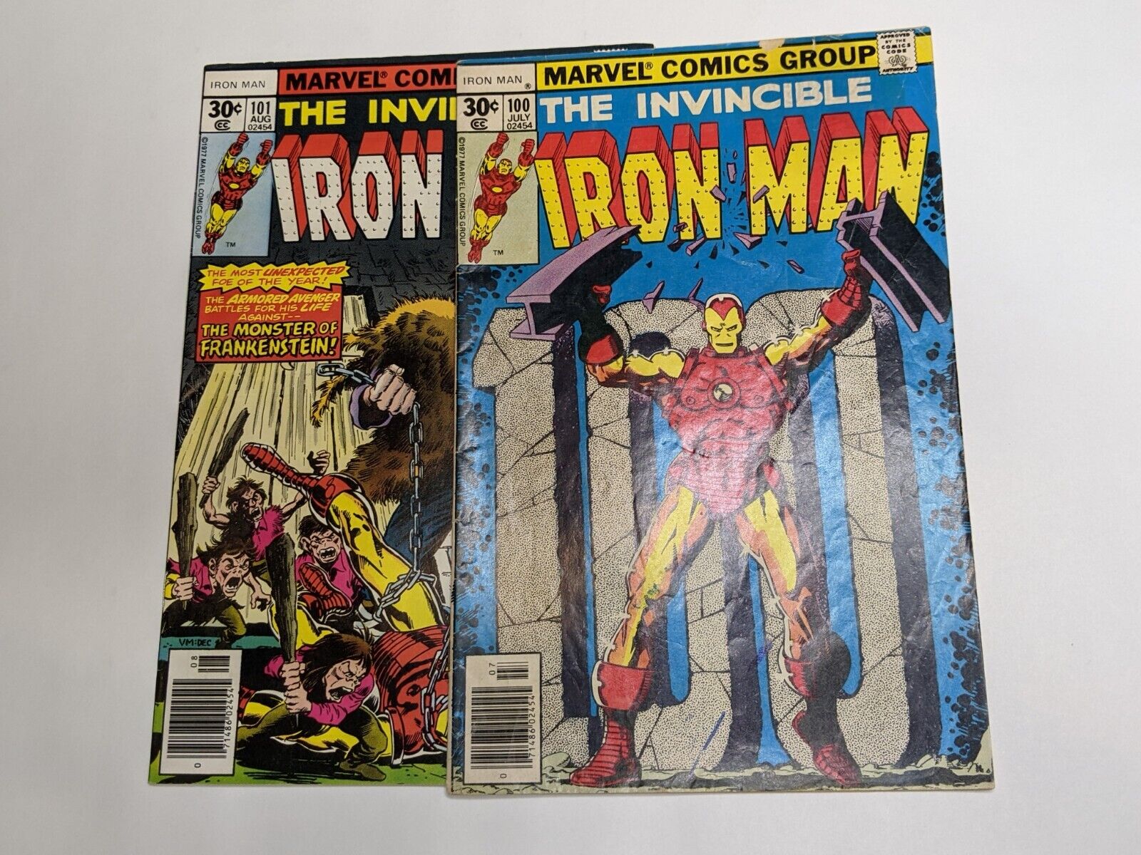 Bronze Age Marvel Comics 1977: Iron Man #100, #101 (Lot of 2 Comics)