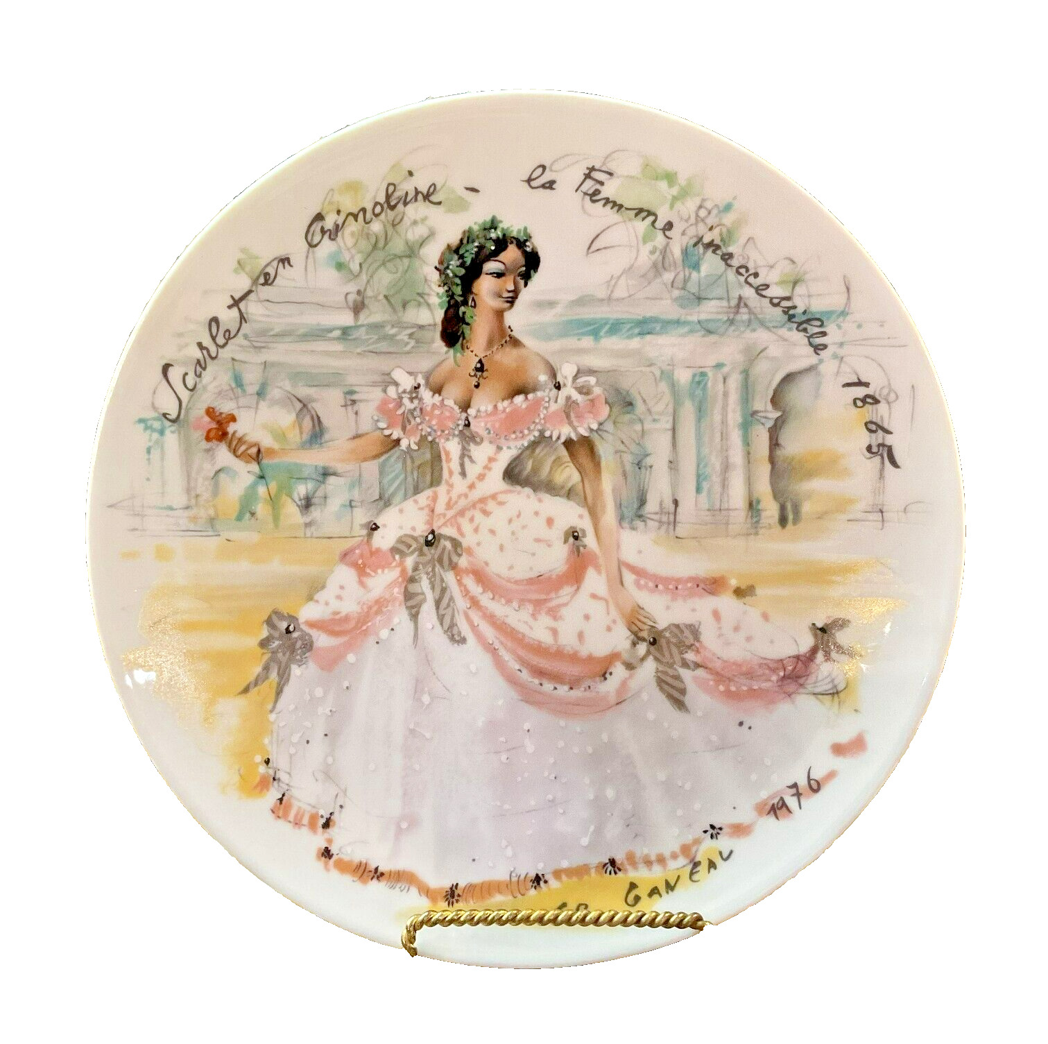 Vintage Limoges Collector Plate Henri D’Arceau Les Femmes Du Siecle ‘Scarlet”