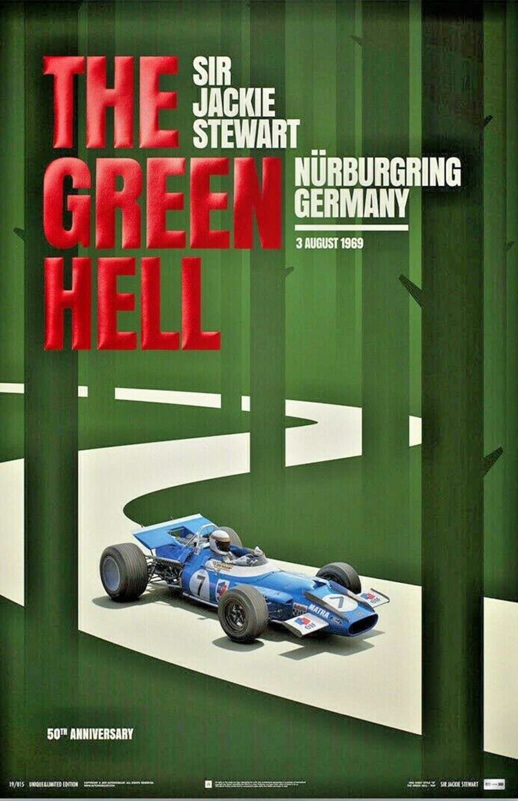 THE AWESOME GREEN HELL RACING POSTER JACKIE STEWART