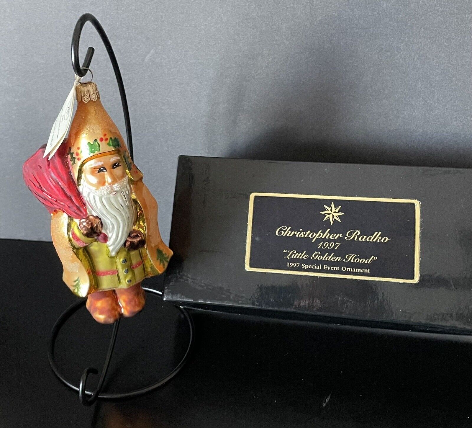 Vintage 1997 Christopher Radko Little Golden Hood Special Event Ornament w/box