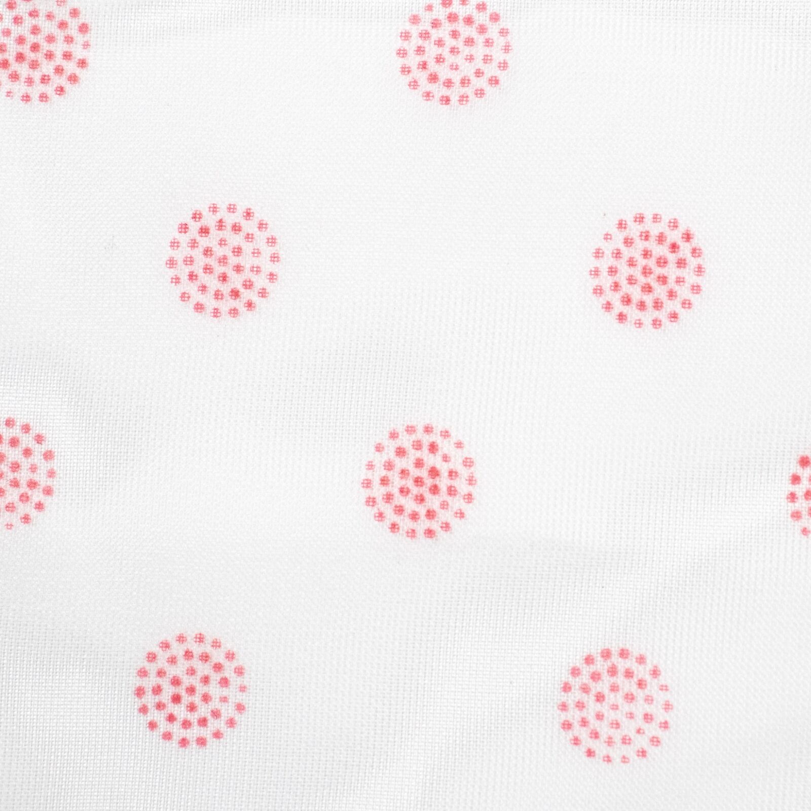 Vintage Flocked Fabric Pink Swiss Dots Circles 6.25 YDS Doll Dress Sheer 1950s