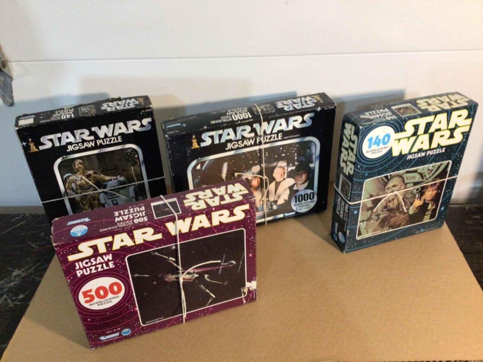 1977 STAR WARS jigsaw puzzles Han Solo Chewbacca C3PO R2D2 X-Wing Skywalker Ben