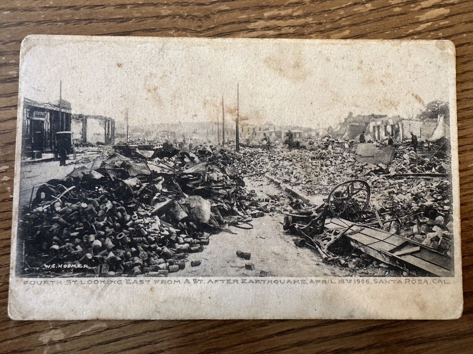Original Vintage Postcard Early 1906 Earthquake Santa Rosa CA Street View