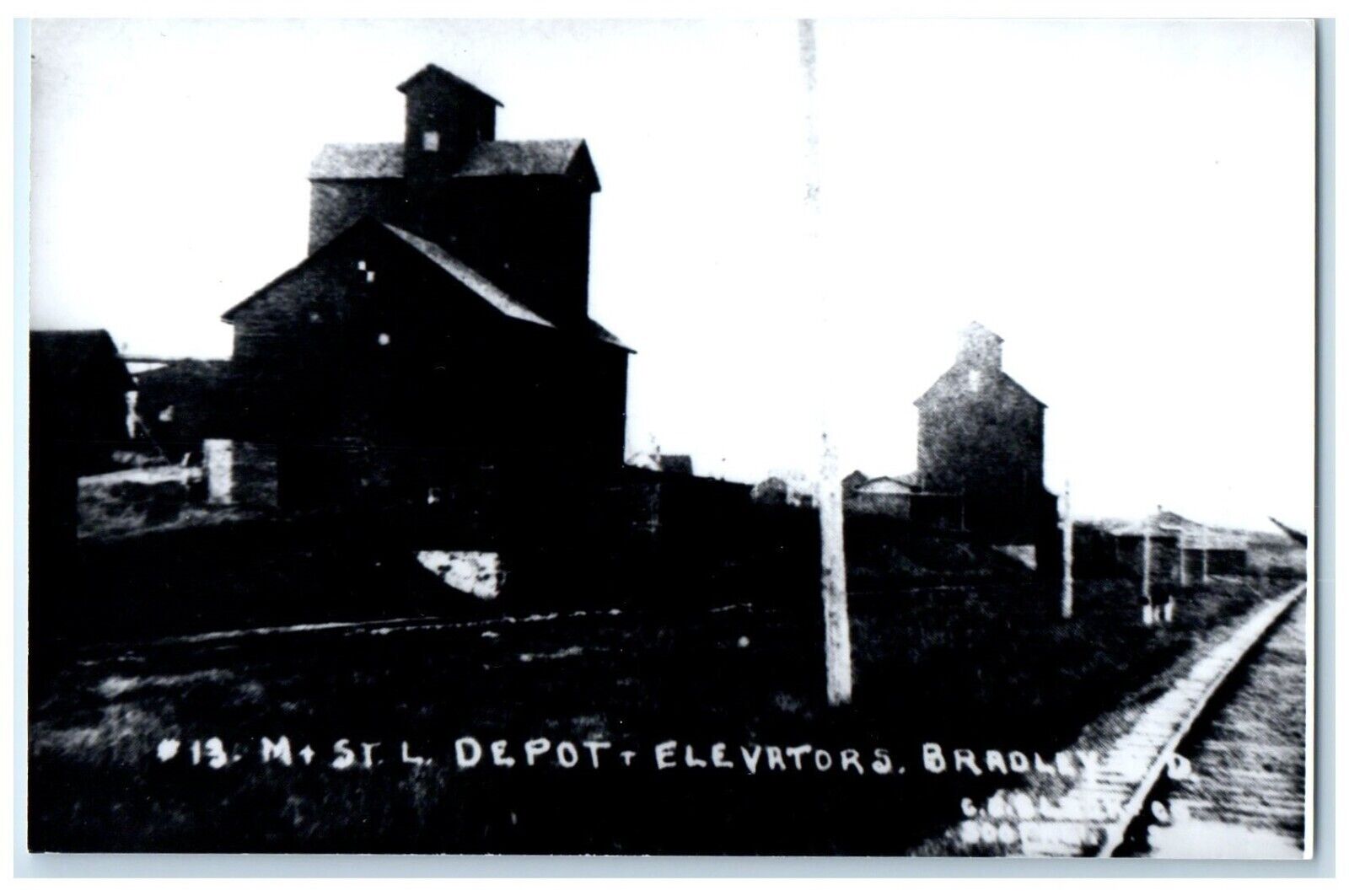 1960's MTSTL Depot Bradley South Dakota Train Depot Station RPPC Photo Postcard
