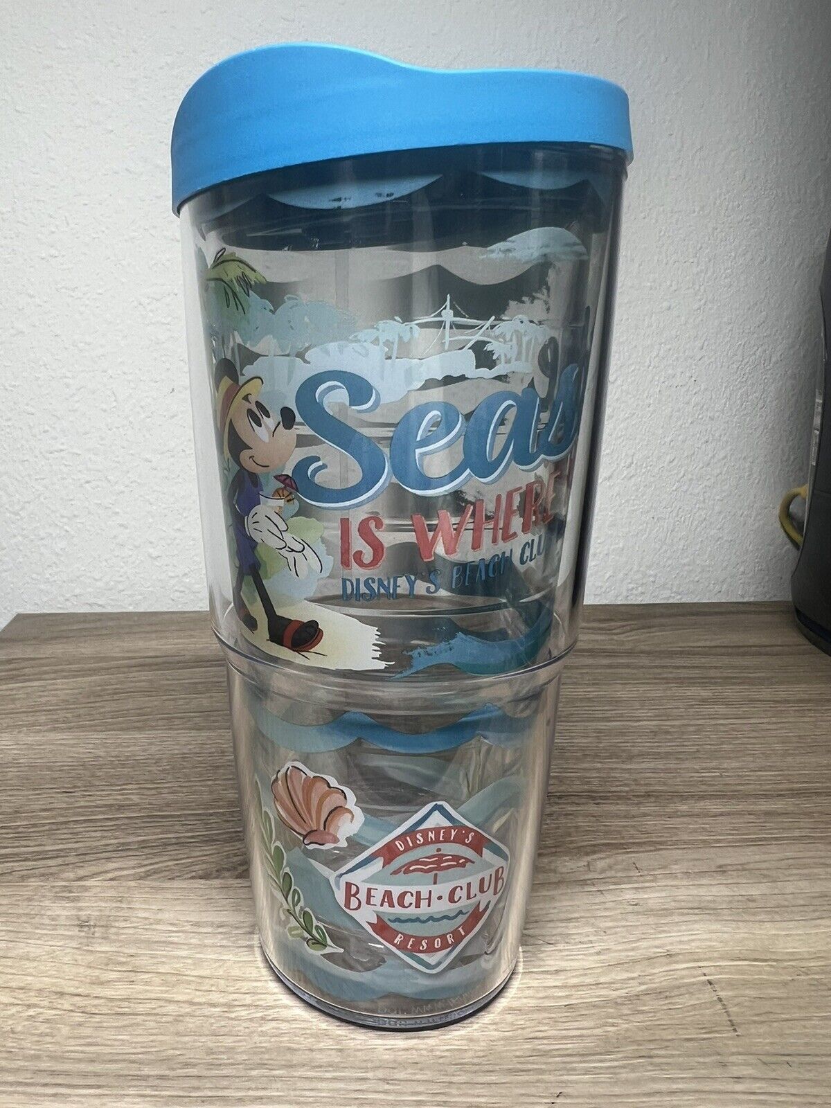 Disney Parks Beach Club Resort Mickey Mouse Tervis Tumbler Cup NEW