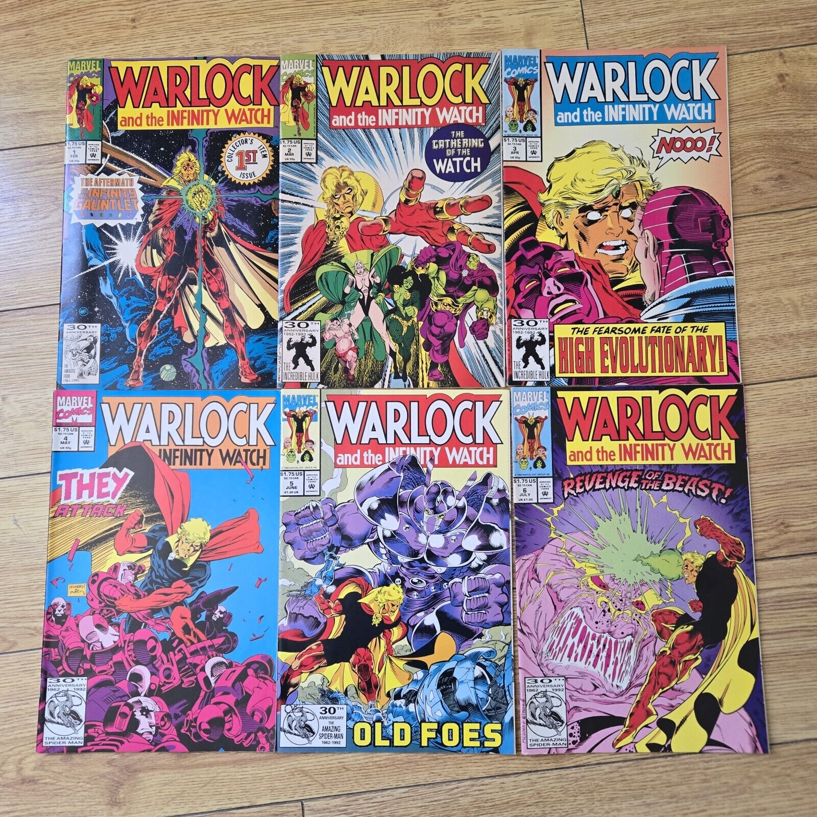 WARLOCK and the INFINITY WATCH #1-6 (MARVEL COMICS 1991) VTG Lot of 6 STARLIN