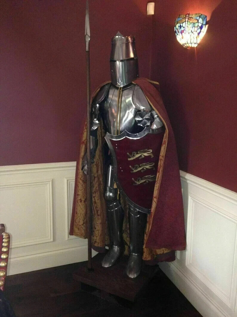 Full Size 6 Feet Knights Crusader Suit Of Armour Medieval Roman Armor Suit