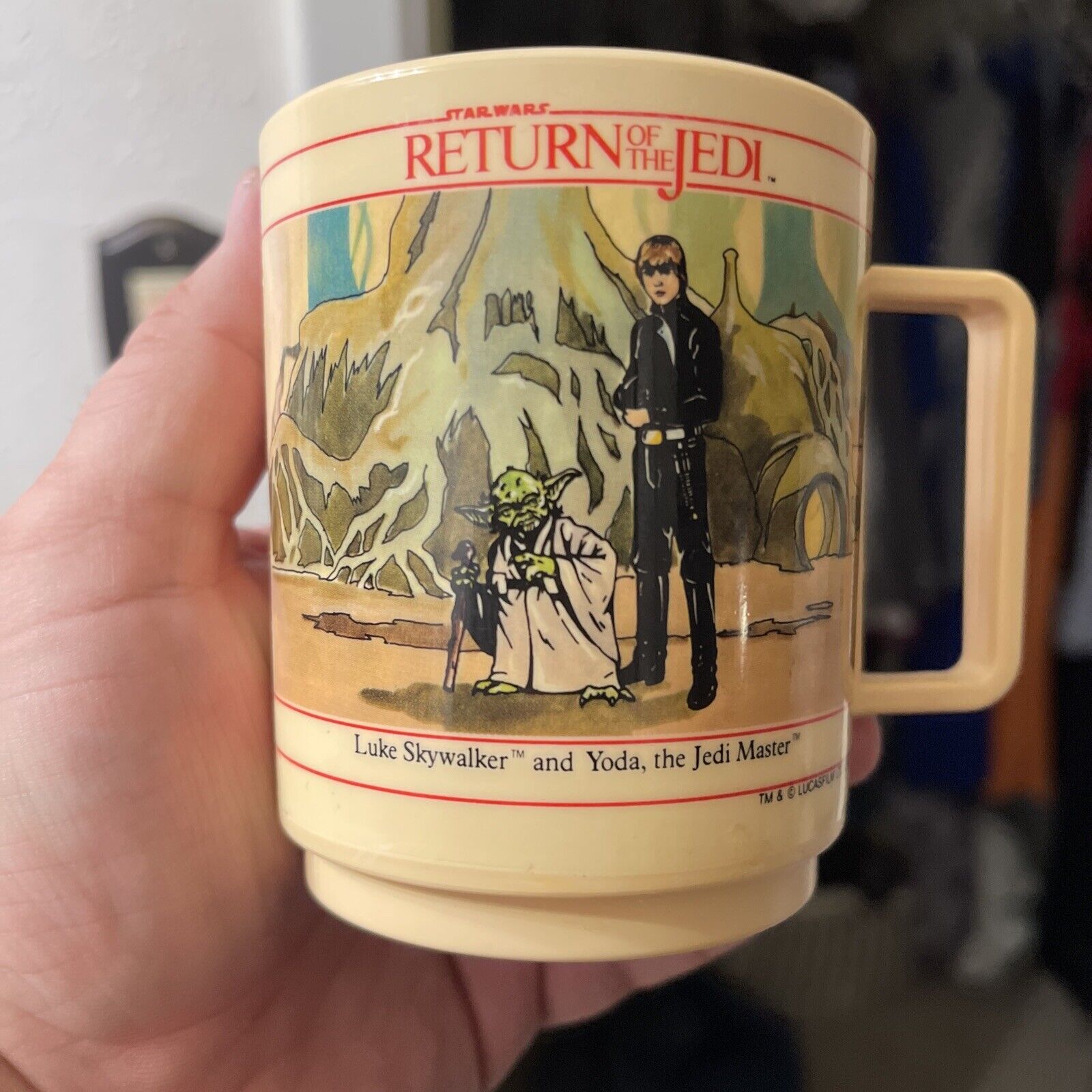 Vintage STAR WARS Return of the Jedi 1983 DEKA Plastic Cup Mug