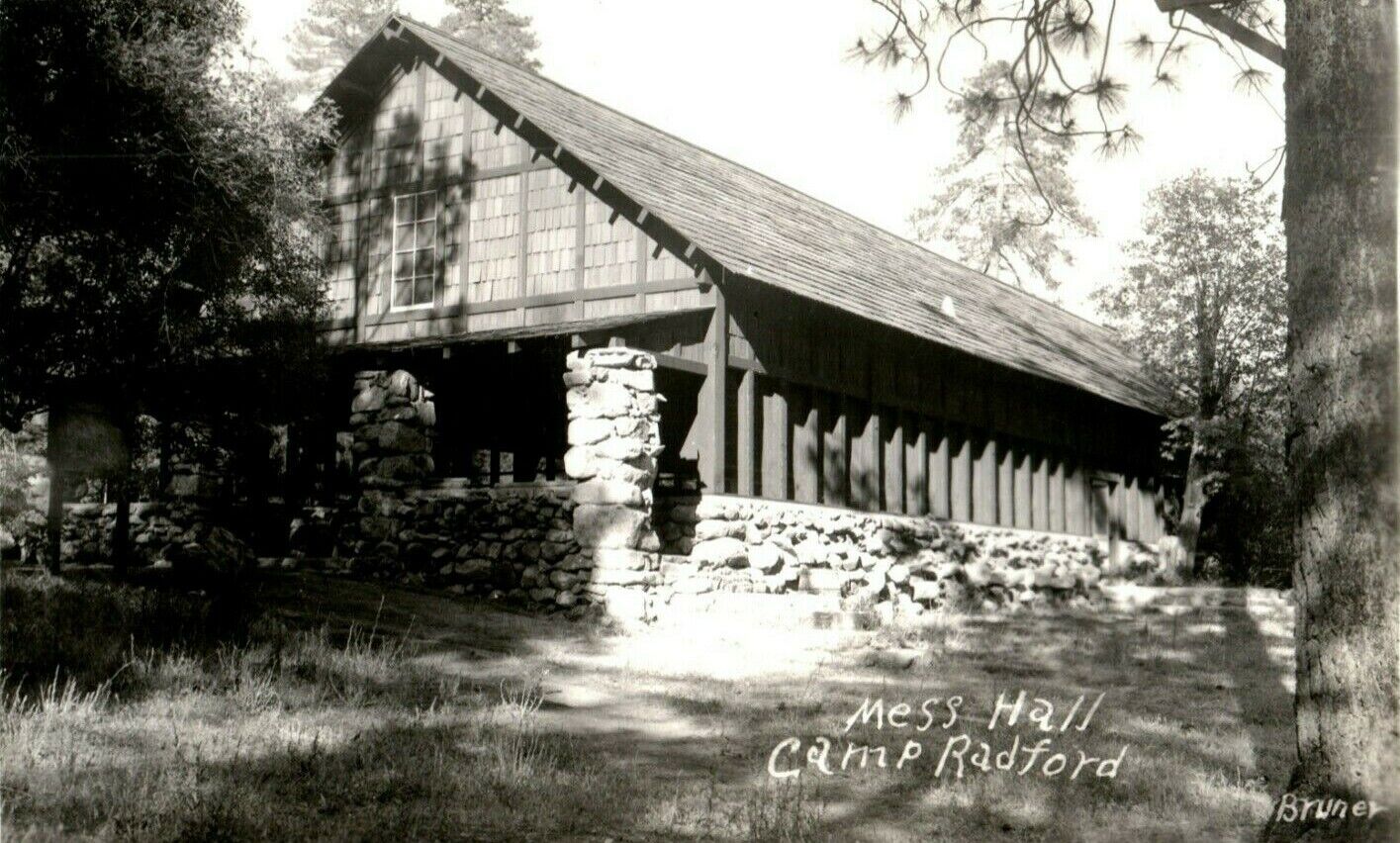 c1940's Mess Hall Camp Radford California CA RPPC Photo Vintage Postcard