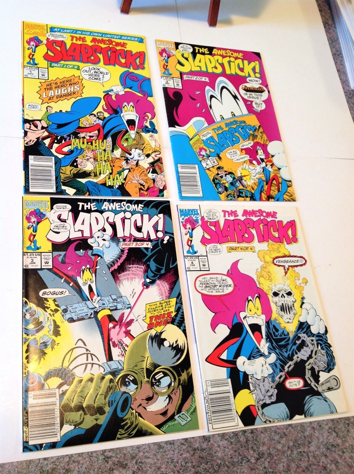 The Awesome Slapstick #1 #2 #3 #4 1992 Newsstand Editions