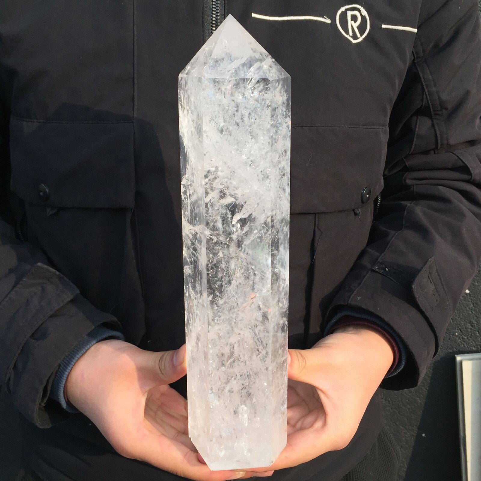 4.73LB top natural clear quartz obelisk crystal point wand healing MXA5458
