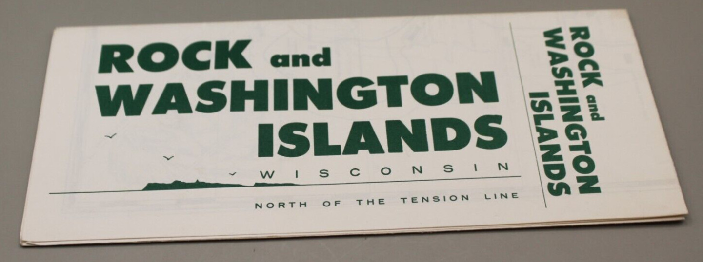 Vintage Wisconsin Rock Island Washington Islands Travel Brochure map