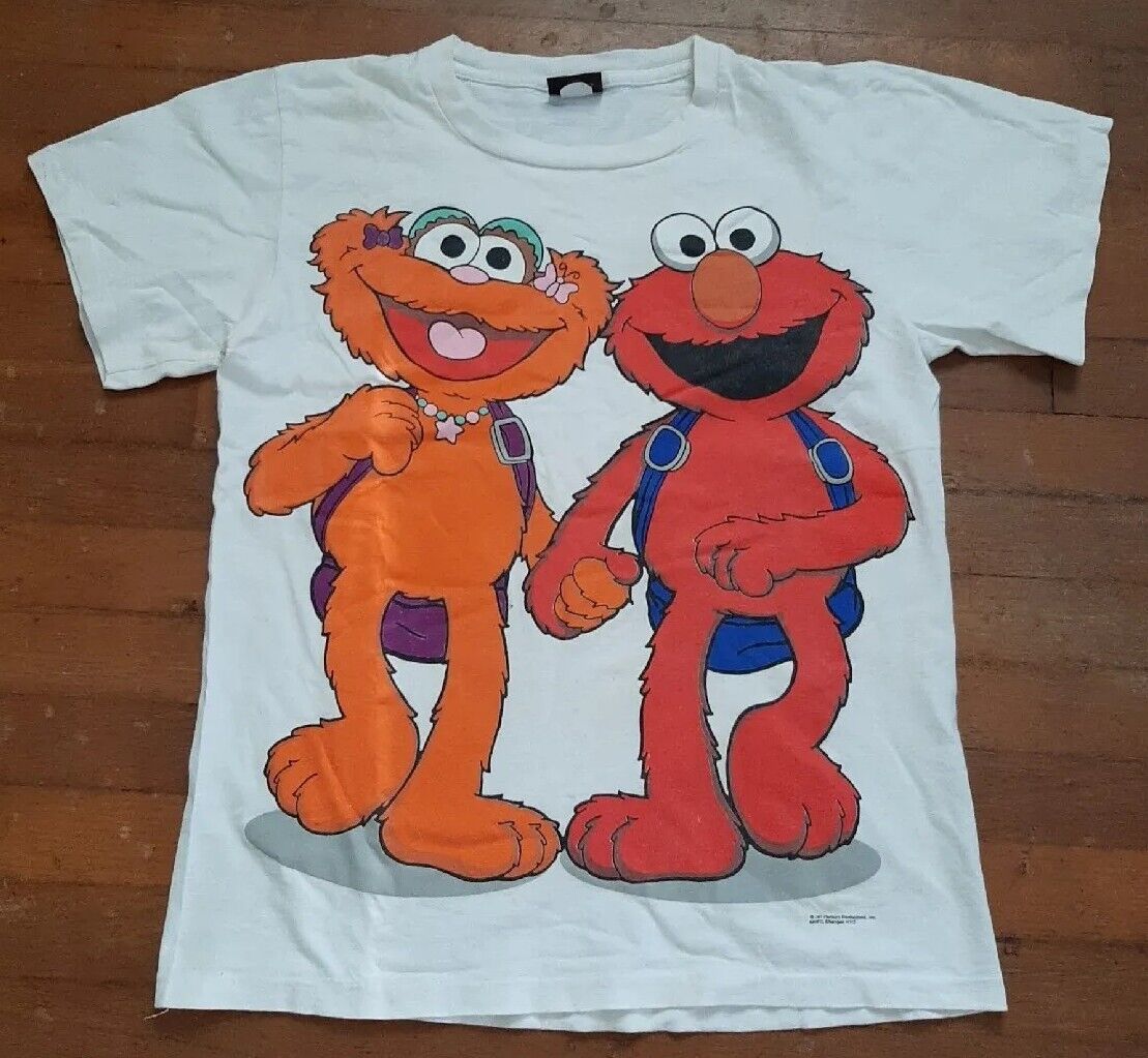 *Rare Find* Changes NY  Elmo and Zoe T-Shirt Jim Henson Muppets 1990's  USA