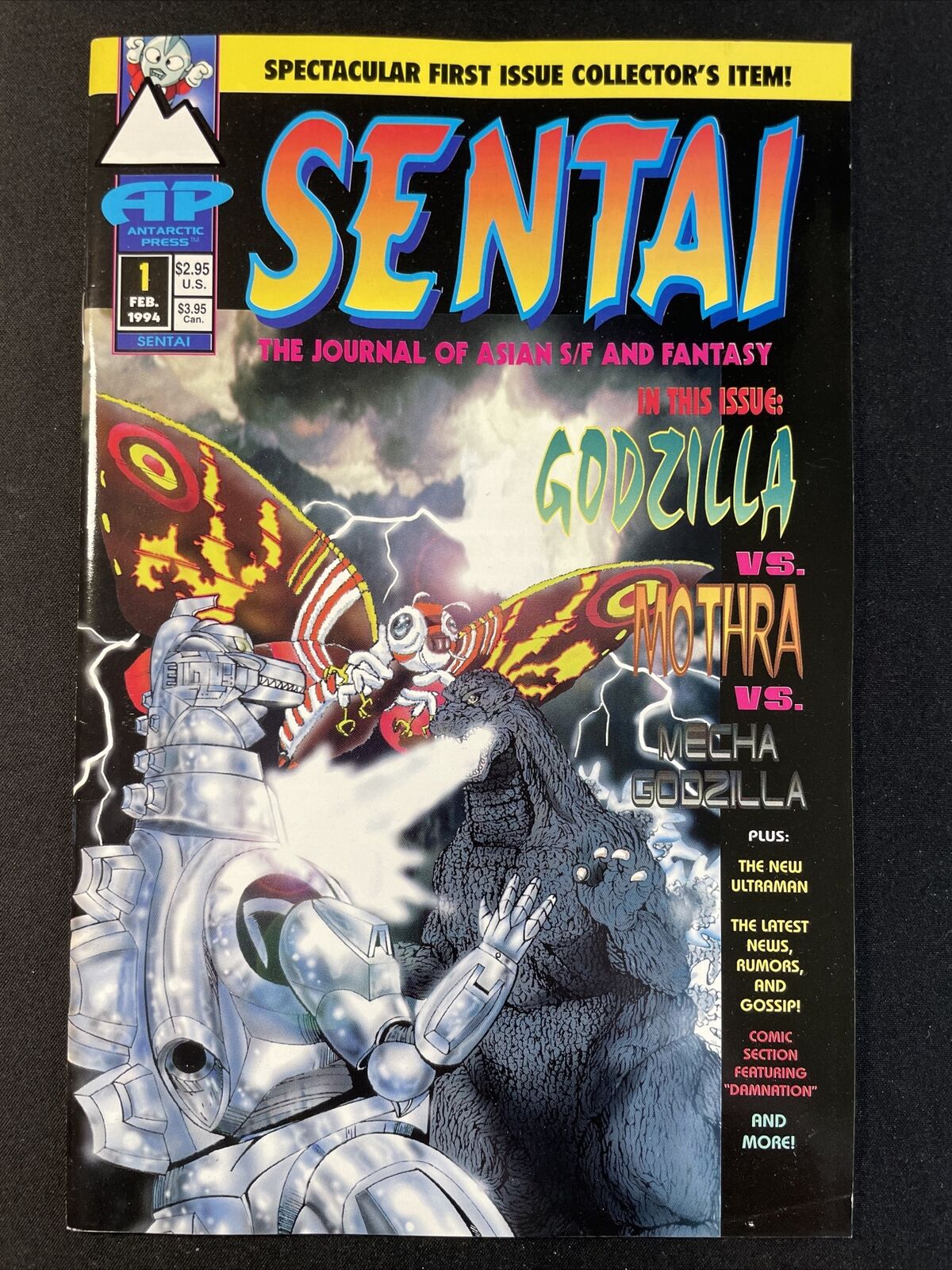 SENTAI #1 Antarctic Press 1st unofficial Mothra Mecha Godzilla 1994 Very Fine