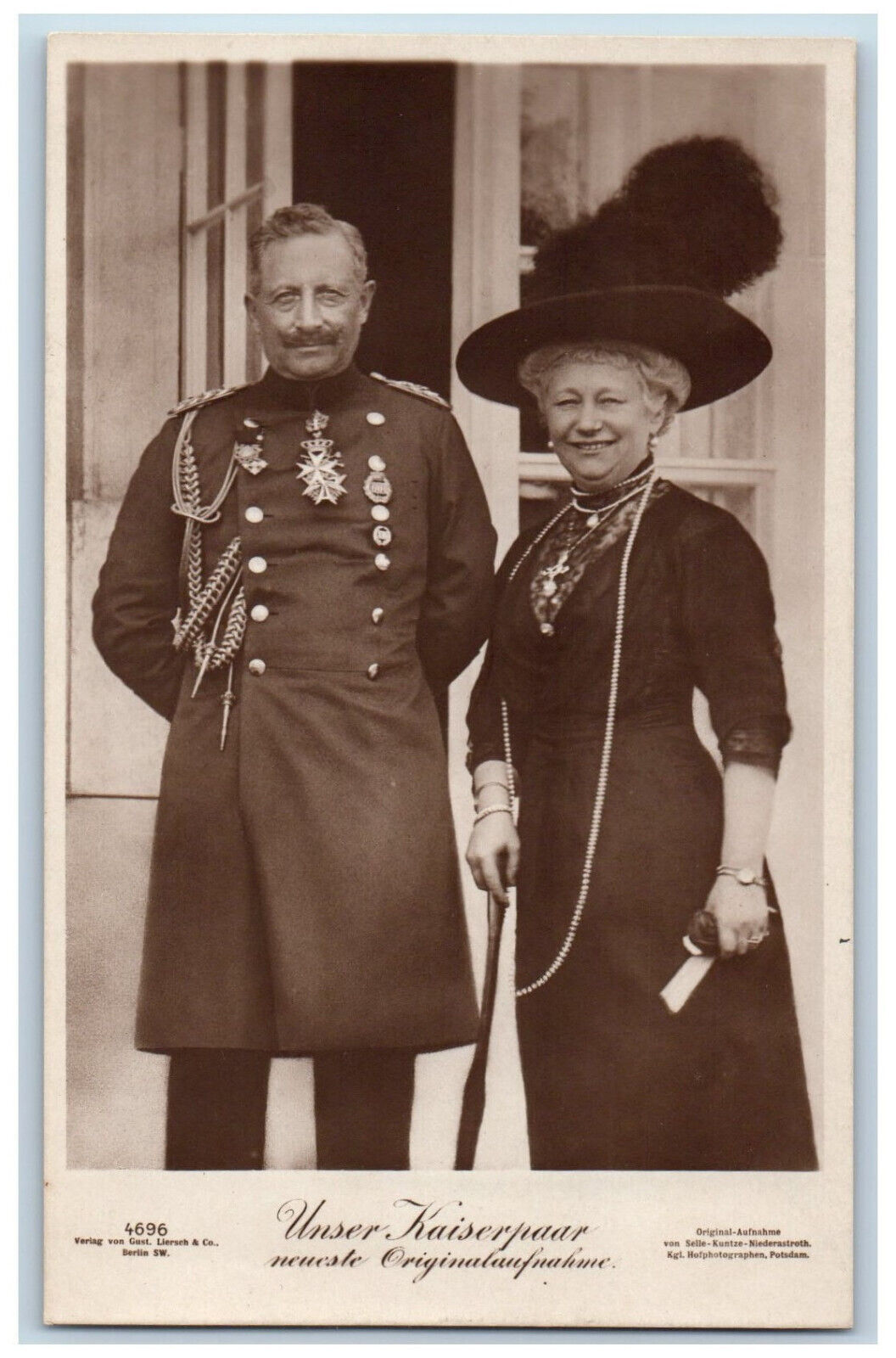 Postcard Imperial Couple Emperor Auguste Victoria c1940's RPPC Photo